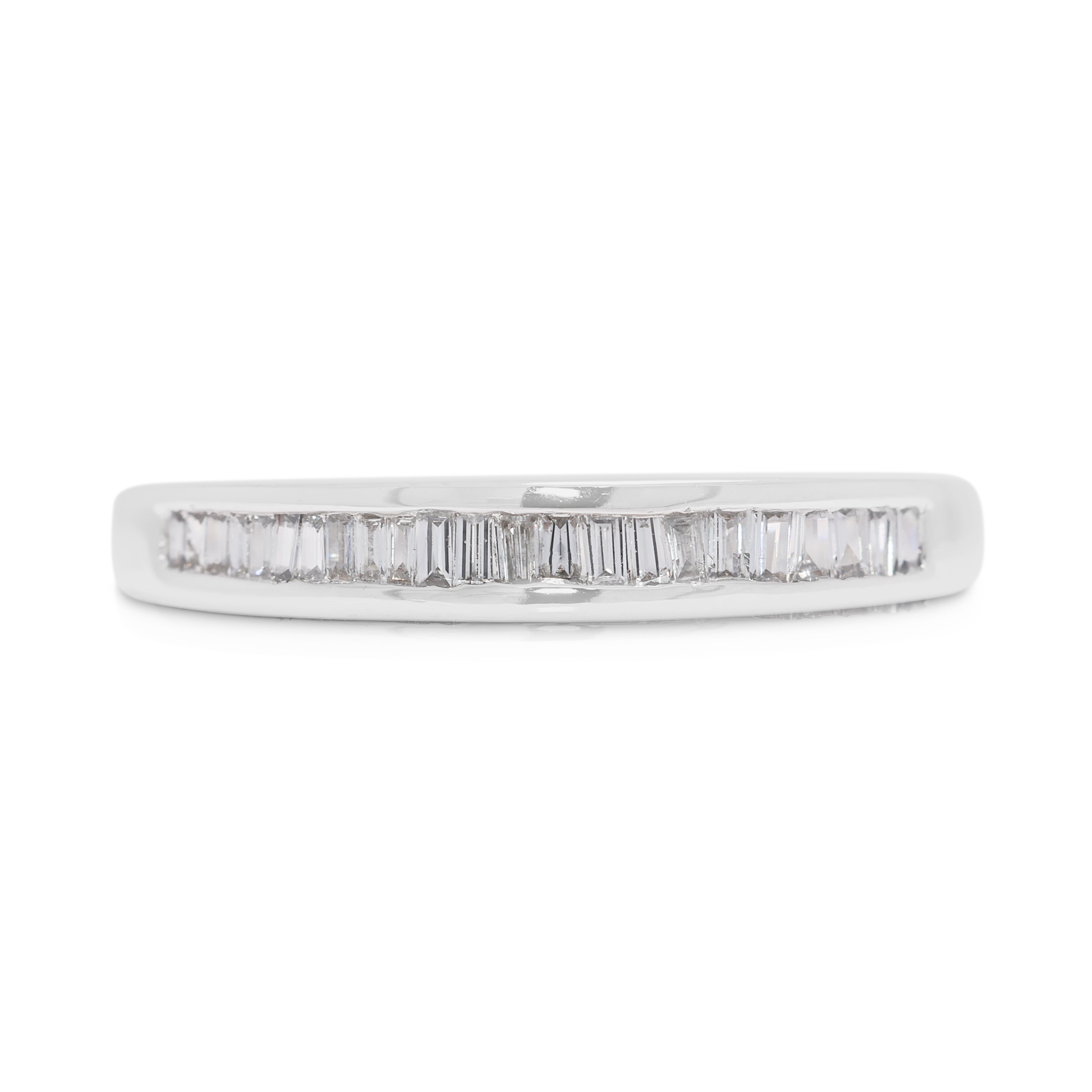 Minimalist 0.26ct Natural Diamond Ring in 18K White Gold