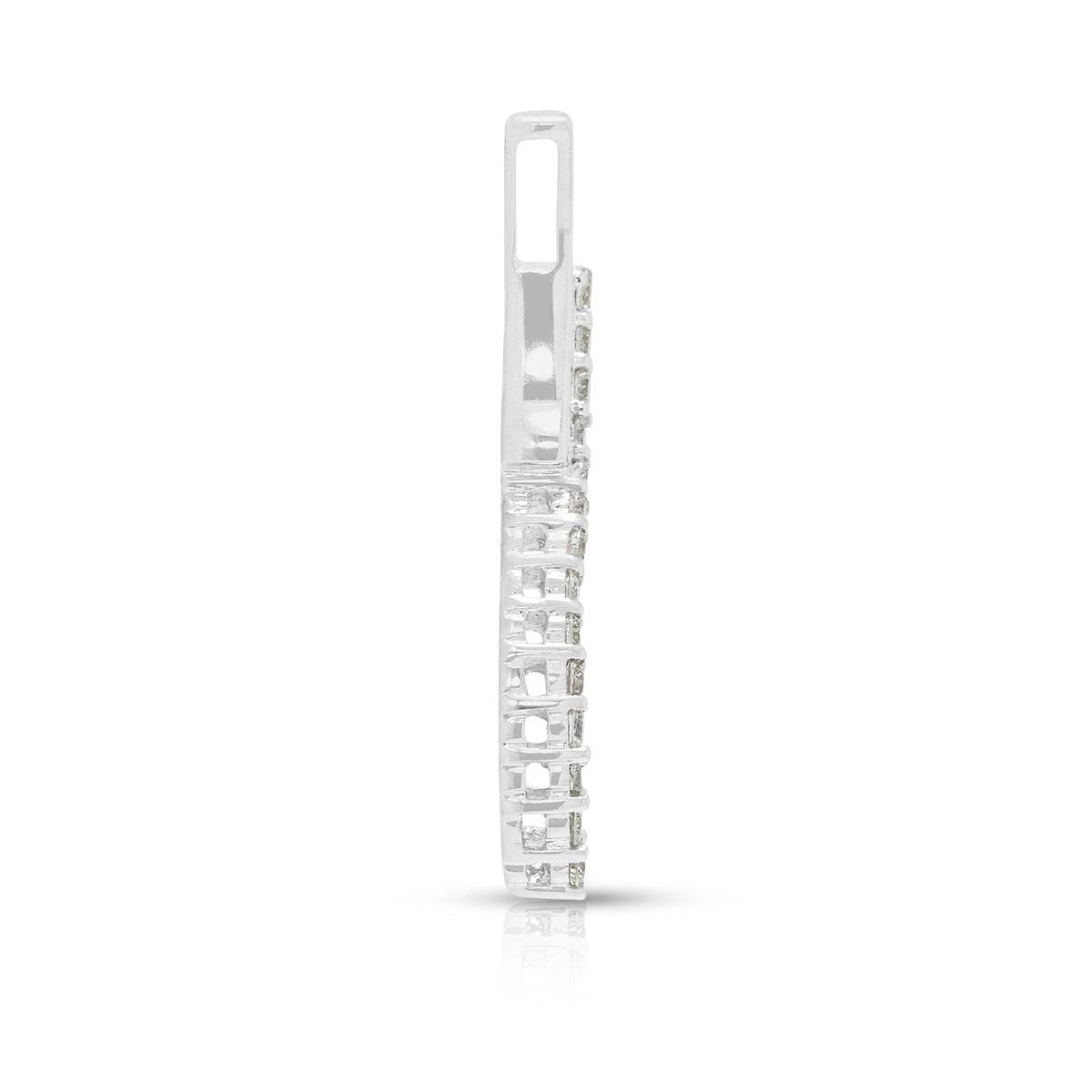 Elegant 0.21ct Natural Diamond Serpentine Wave Drop Pendant in 18K White Gold