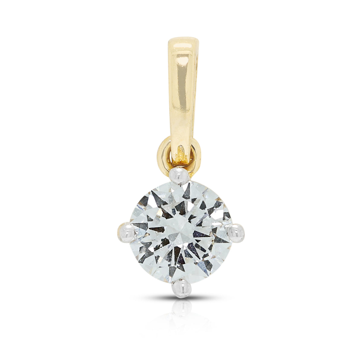 Elegant 0.50ct Natural Diamond Solitaire Pendant in 18K Two-Tone Gold