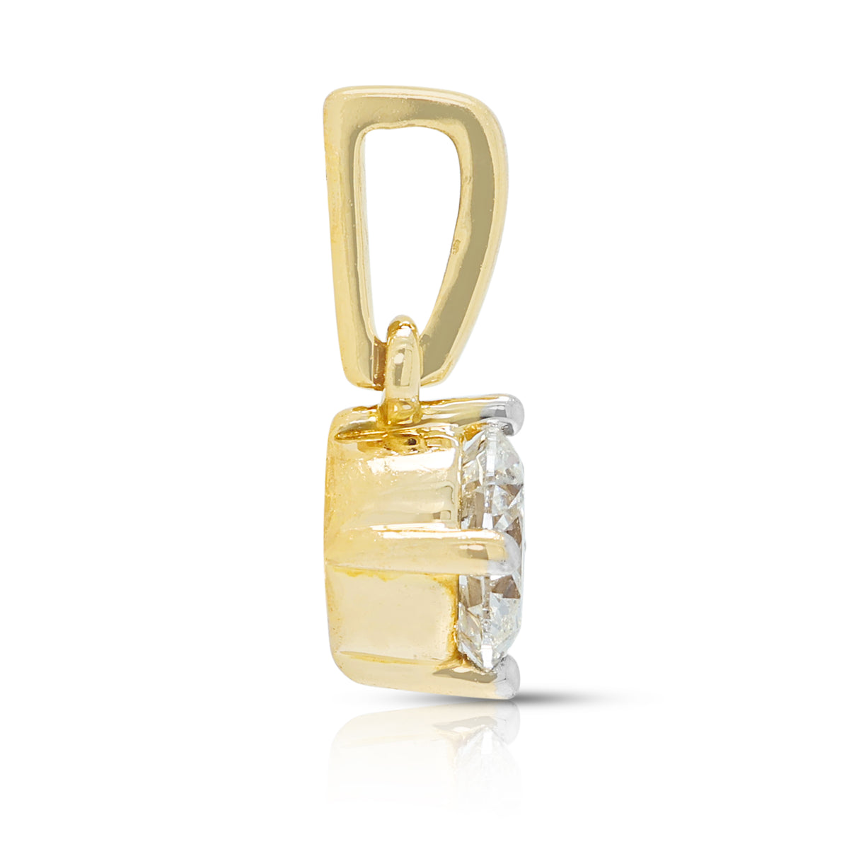 Elegant 0.50ct Natural Diamond Solitaire Pendant in 18K Two-Tone Gold