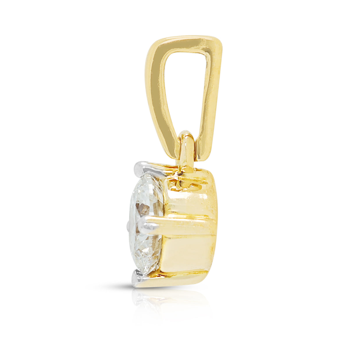 Elegant 0.50ct Natural Diamond Solitaire Pendant in 18K Two-Tone Gold