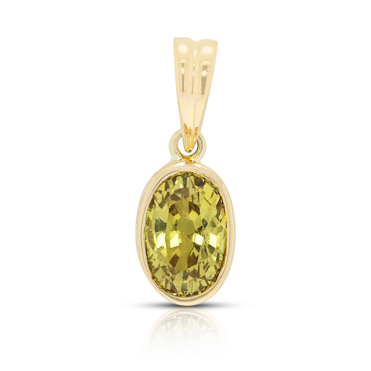 Elegant 1.10ct Natural Yellow Sapphire Bezel Solitaire Pendant in 18K Yellow Gold