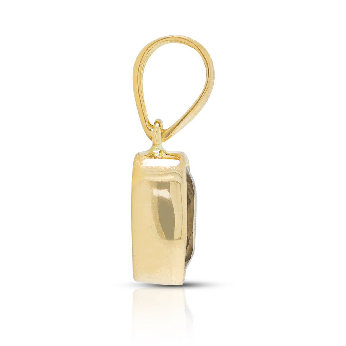 Elegant 1.10ct Natural Yellow Sapphire Bezel Solitaire Pendant in 18K Yellow Gold