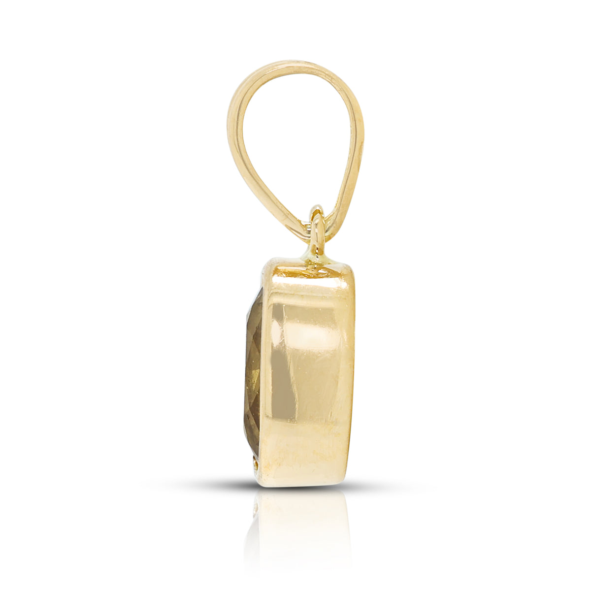 Elegant 1.10ct Natural Yellow Sapphire Bezel Solitaire Pendant in 18K Yellow Gold