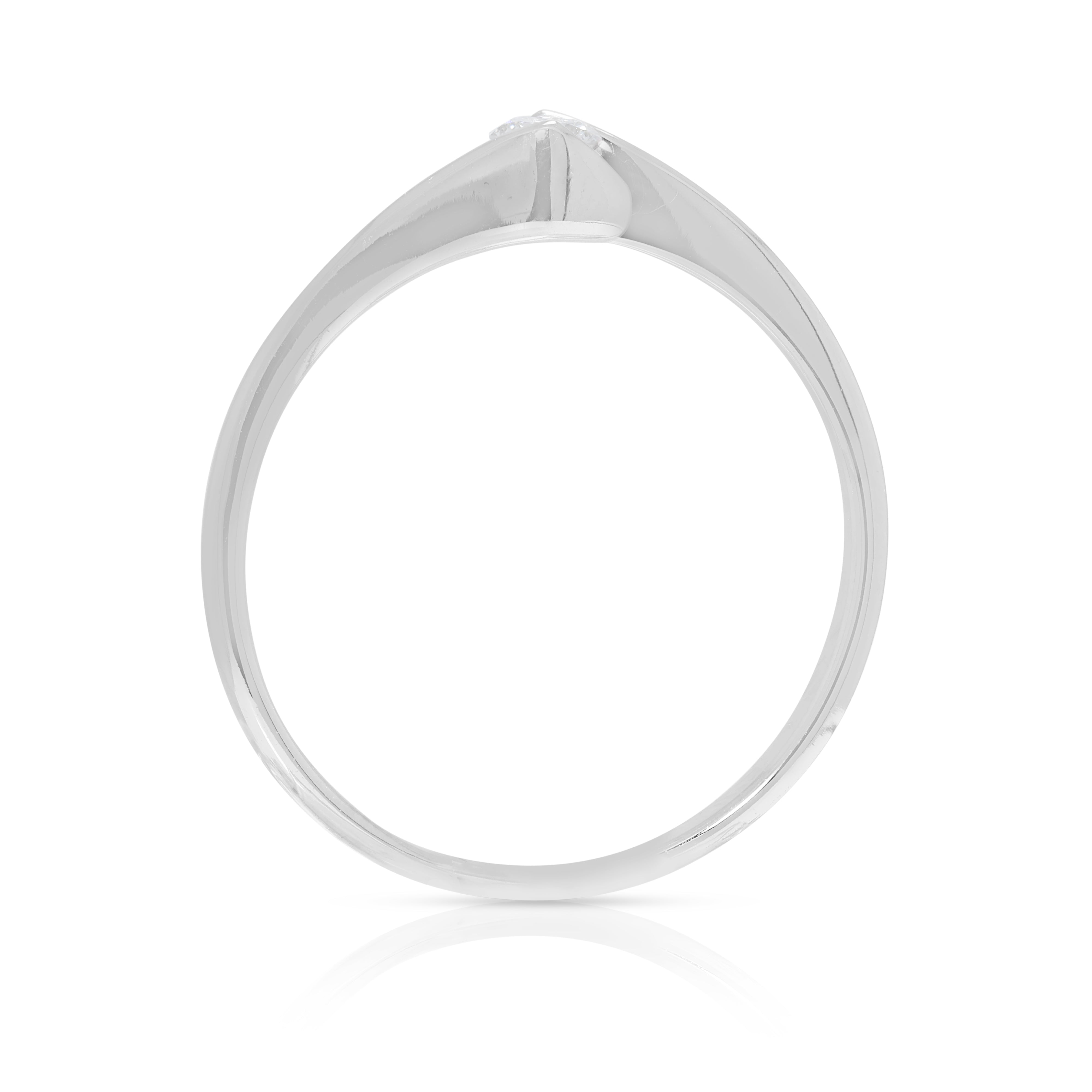 Sleek 0.12ct Natural Diamond Tension-Set Ring in 18K White Gold (New & Unworn)