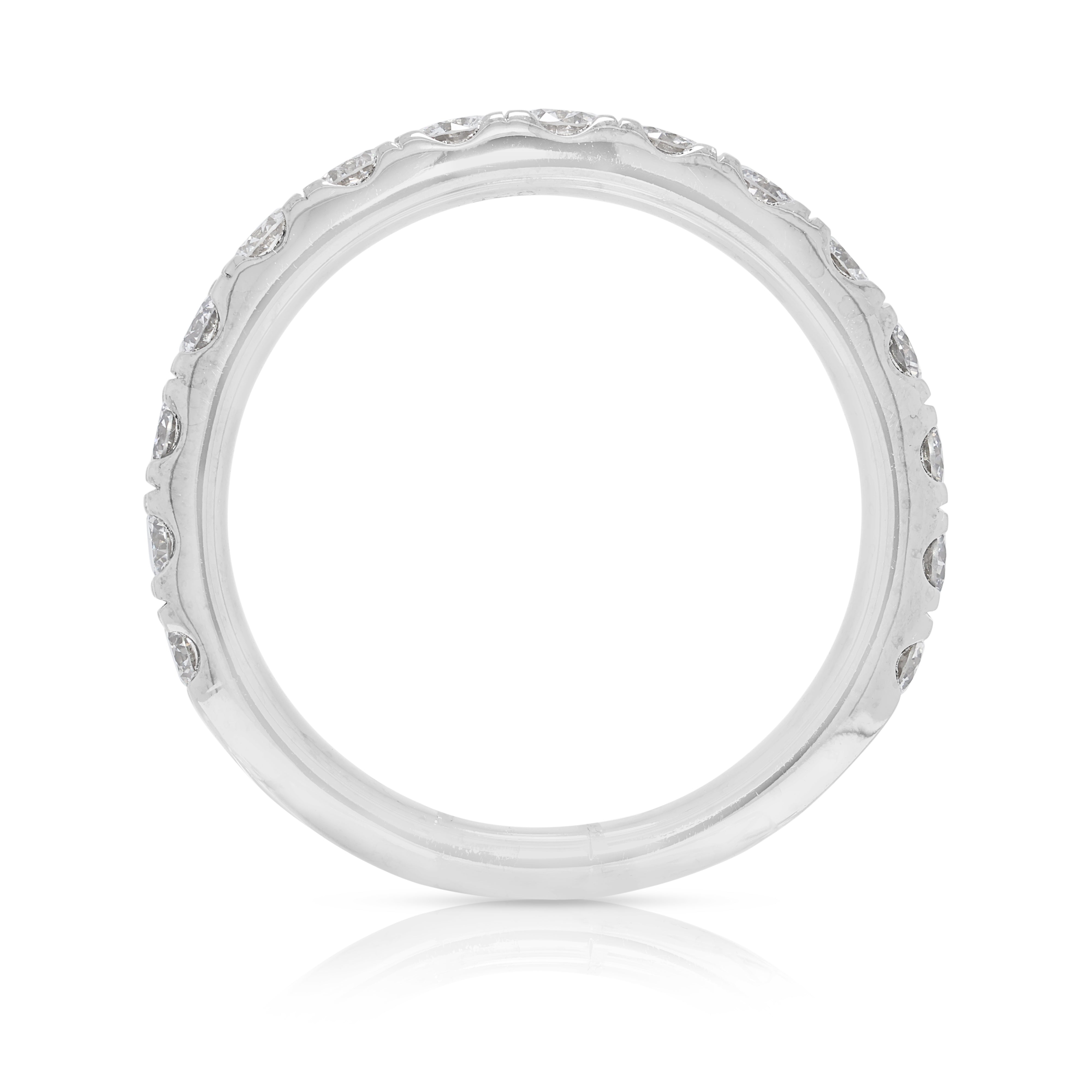 Graceful 0.75ct Natural Diamond Ring in 18K White Gold