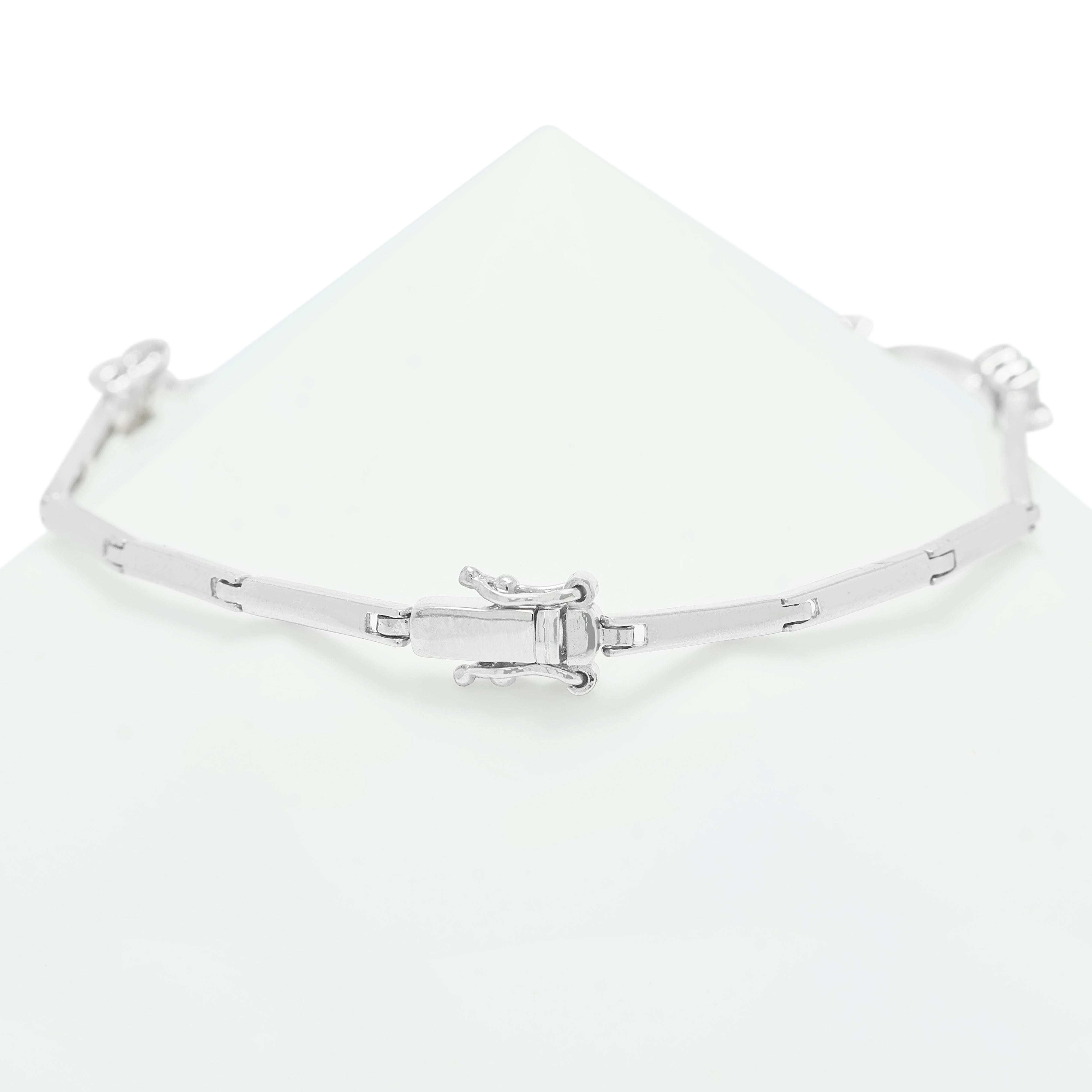 Whimsical 0.36ct Natural Diamond Butterfly Station Bracelet in 18K White Gold