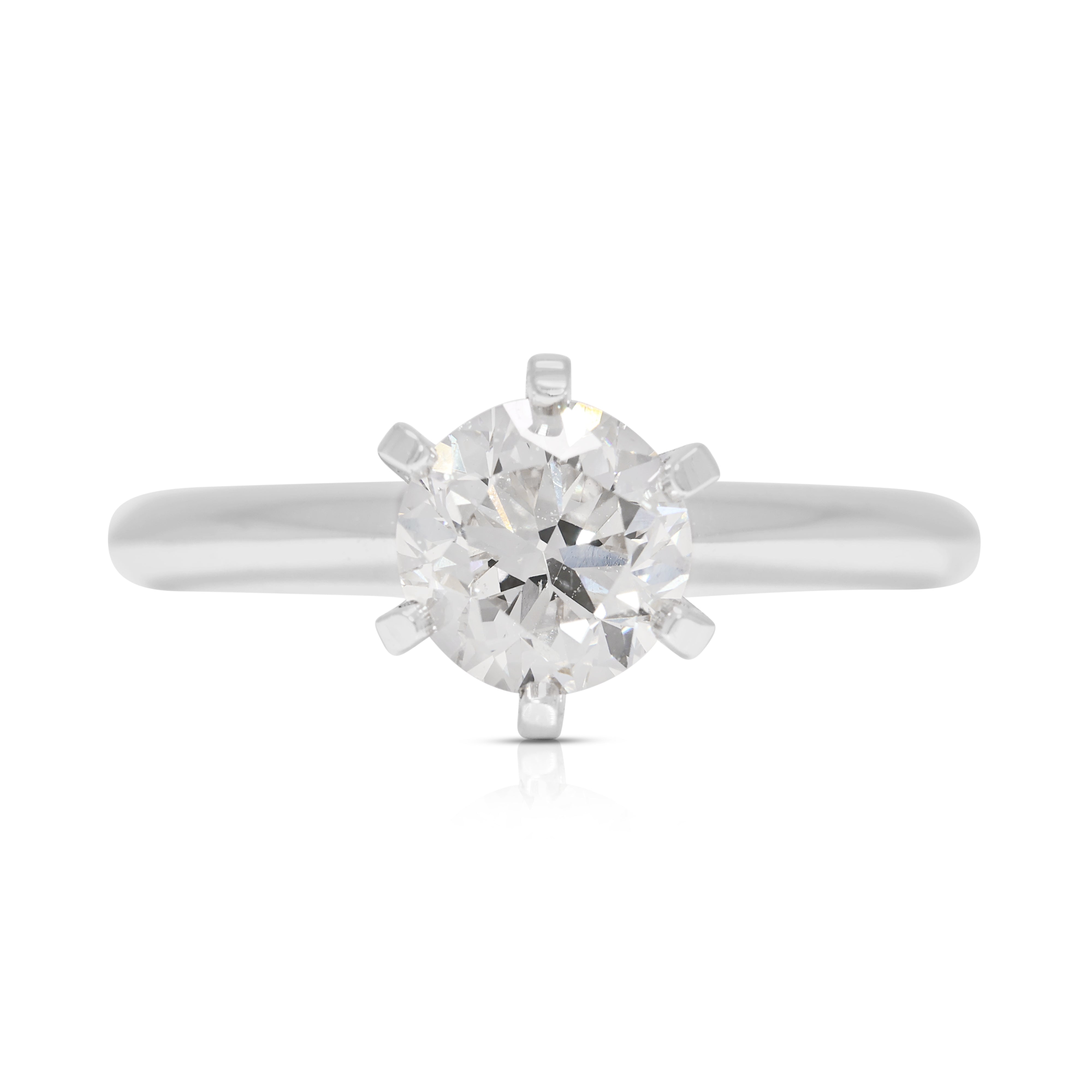 Pristine 1ct Natural Diamond 18K White Gold Solitaire Ring (New-Unworn) - NGI Certified