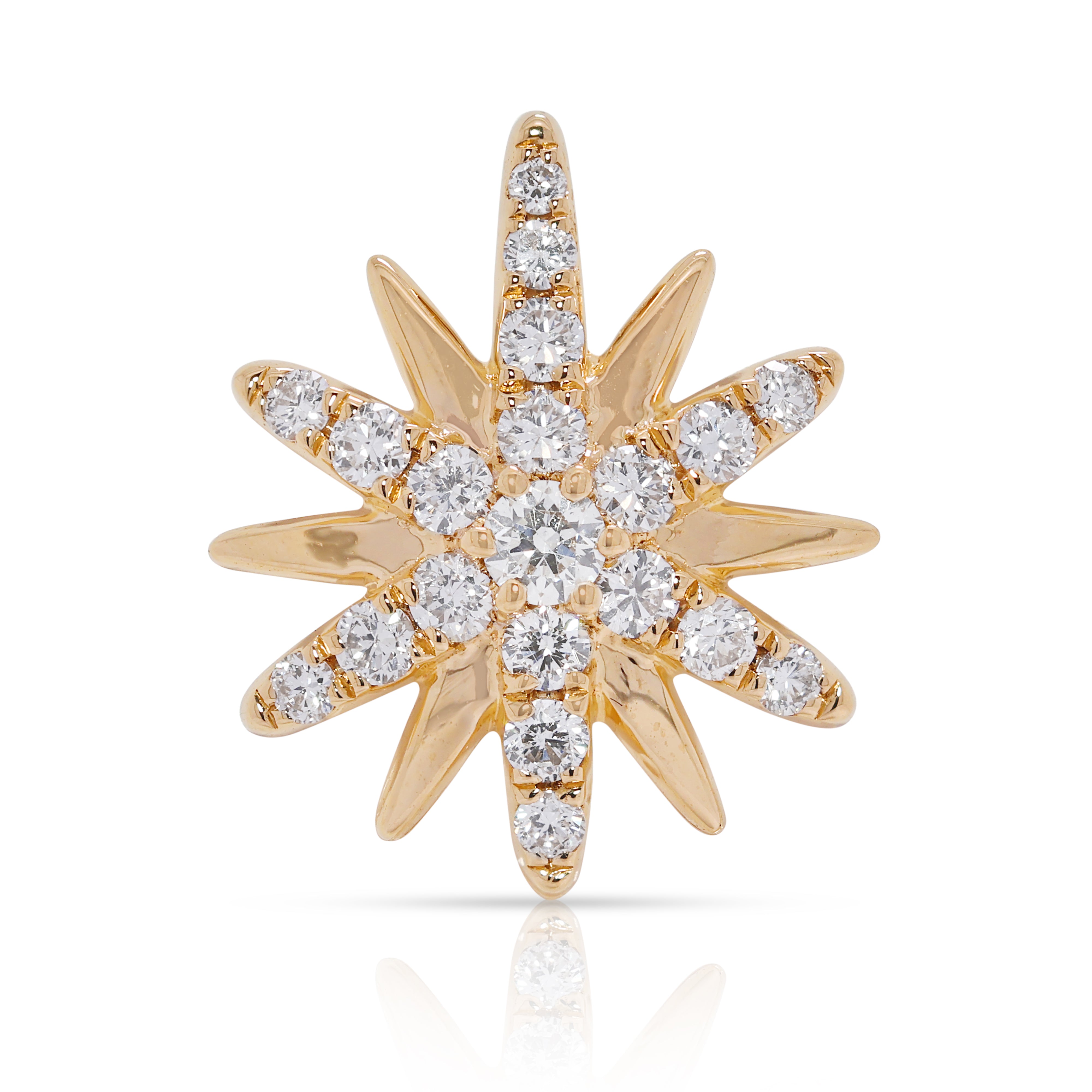 Starburst 0.36ct Natural Diamond Pendant in 18K Yellow Gold