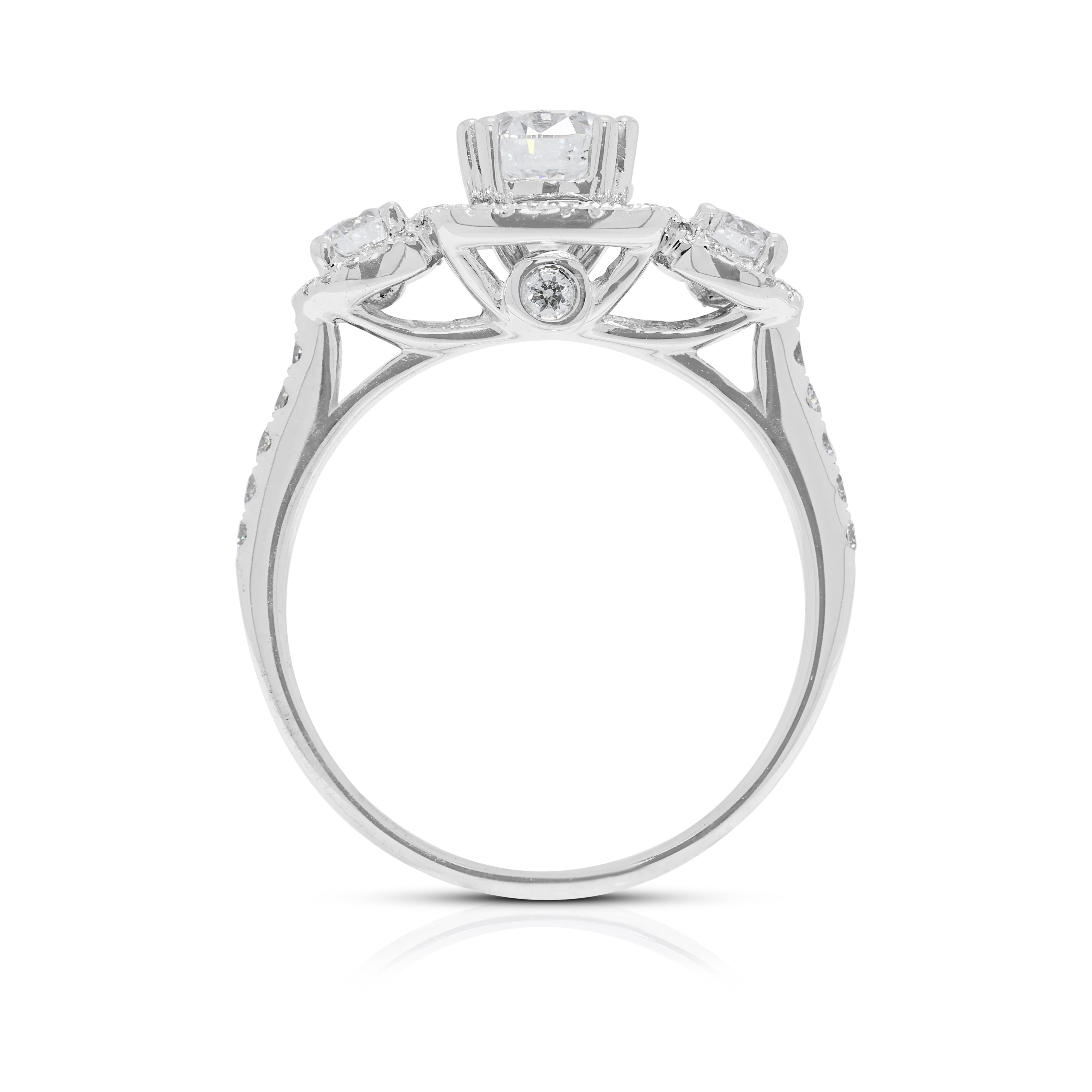 Pristine 1.28ct Natural Diamond Ring in 18K White Gold (New-Unworn) - GIA Certified