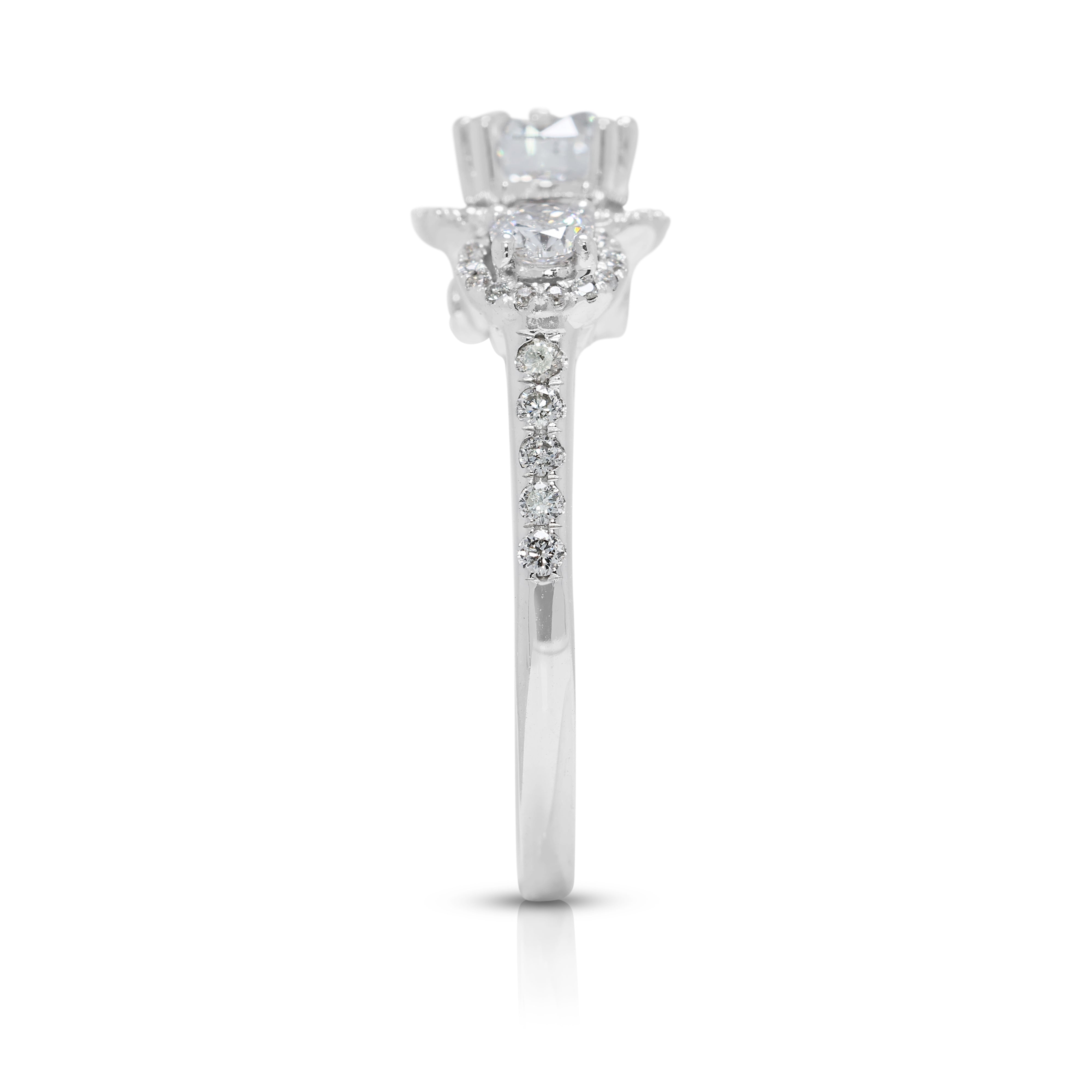 Pristine 1.28ct Natural Diamond Ring in 18K White Gold (New-Unworn) - GIA Certified