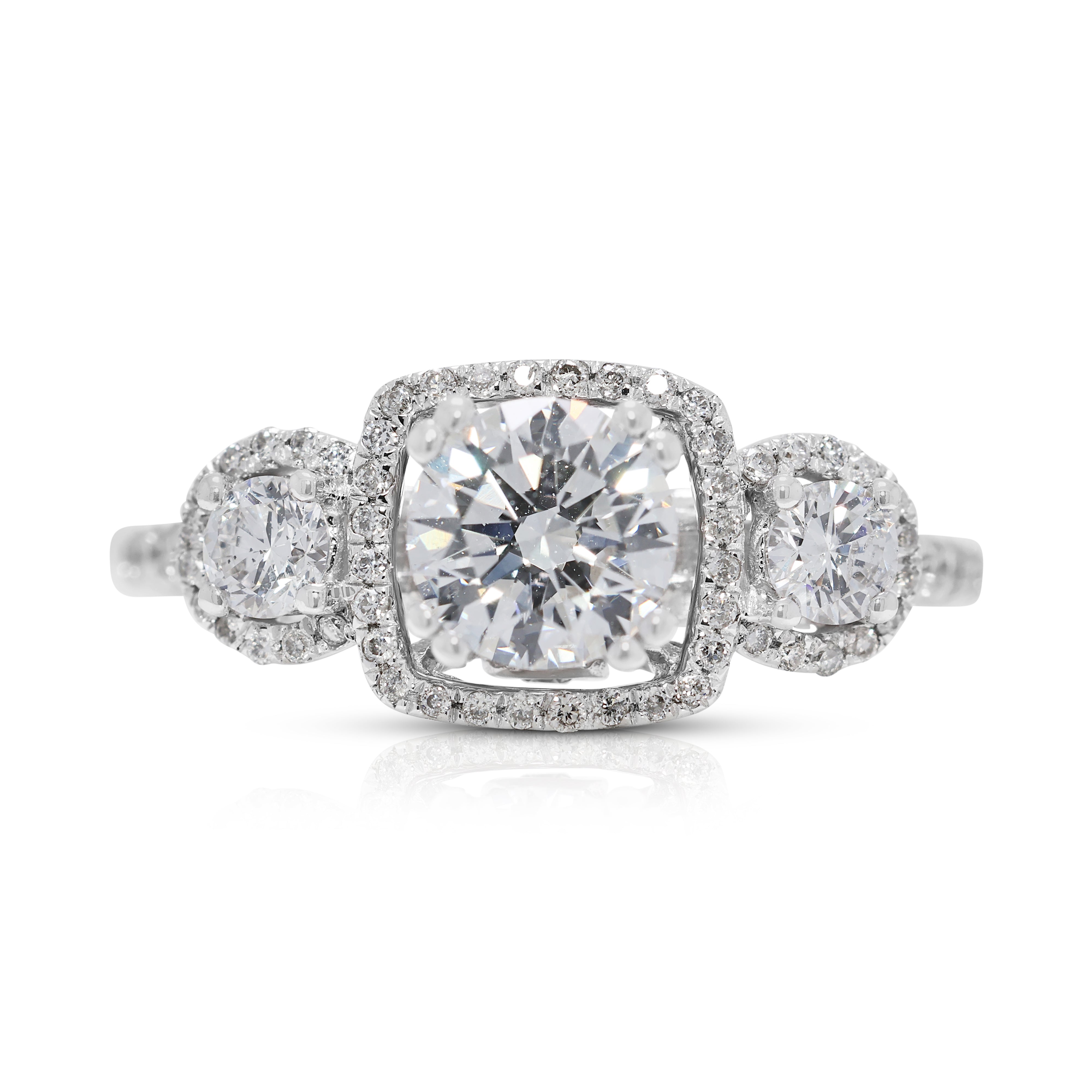 Pristine 1.28ct Natural Diamond Ring in 18K White Gold (New-Unworn) - GIA Certified