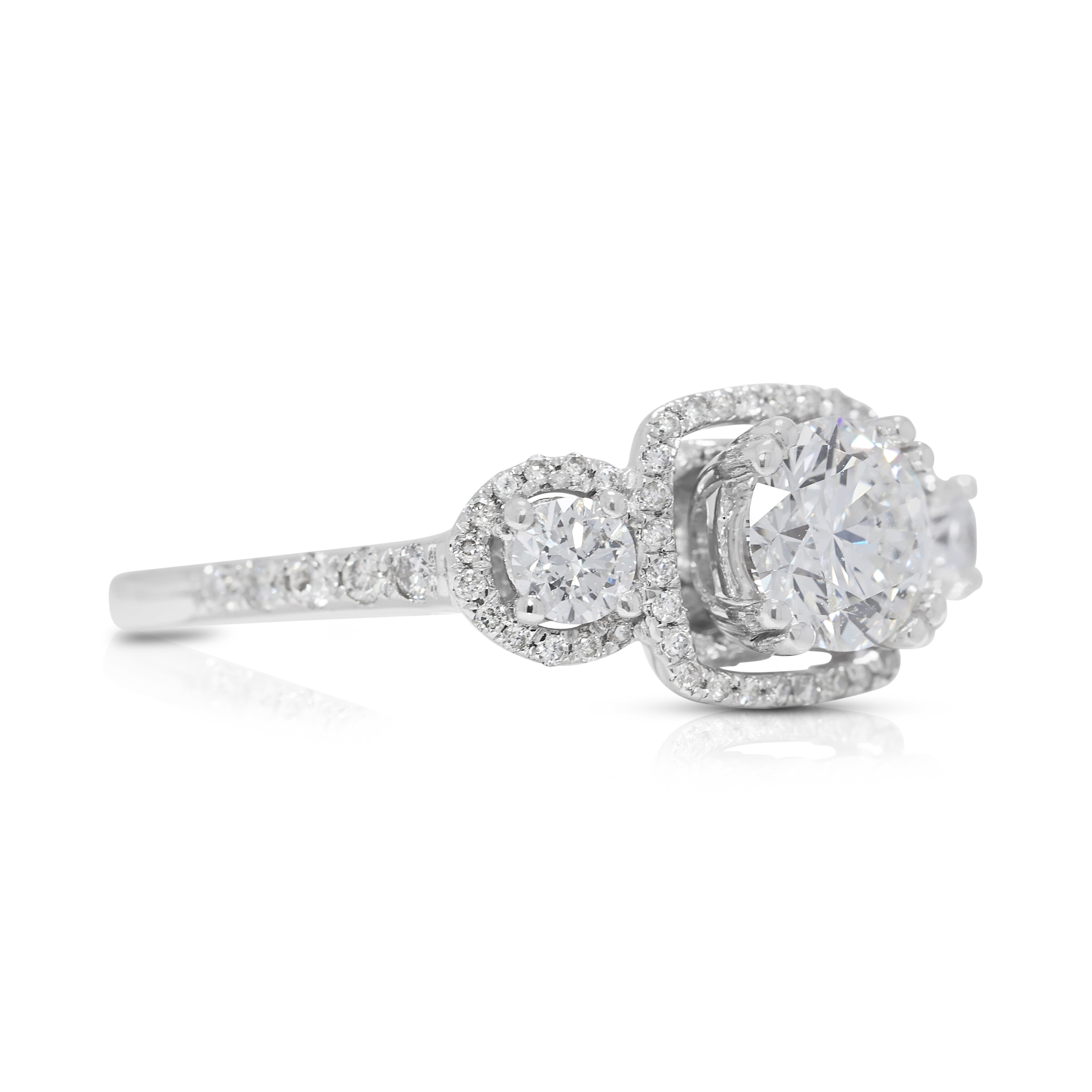 Pristine 1.28ct Natural Diamond Ring in 18K White Gold (New-Unworn) - GIA Certified