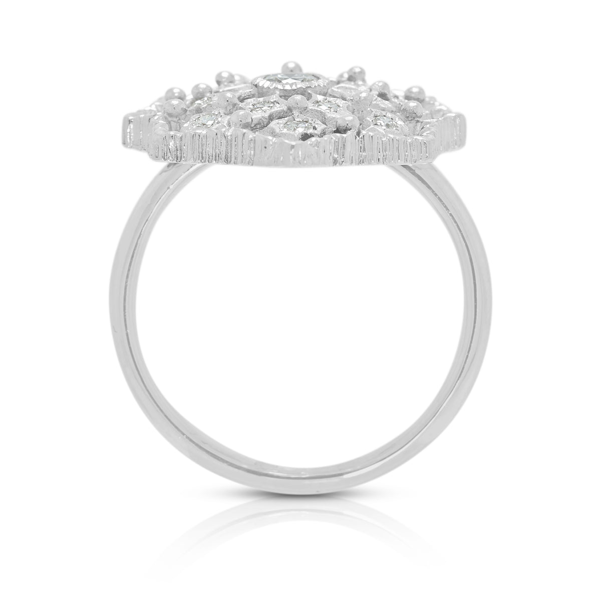 Sophisticated 0.21ct Natural Diamond Heavy Band Ring in Platinum