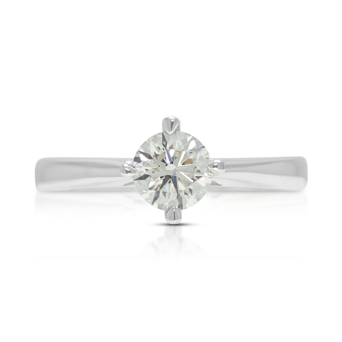 Elegant Mayson Jewellery 0.61ct Natural Diamond Cathedral Solitaire Ring in 18K White Gold with SIG Certificate