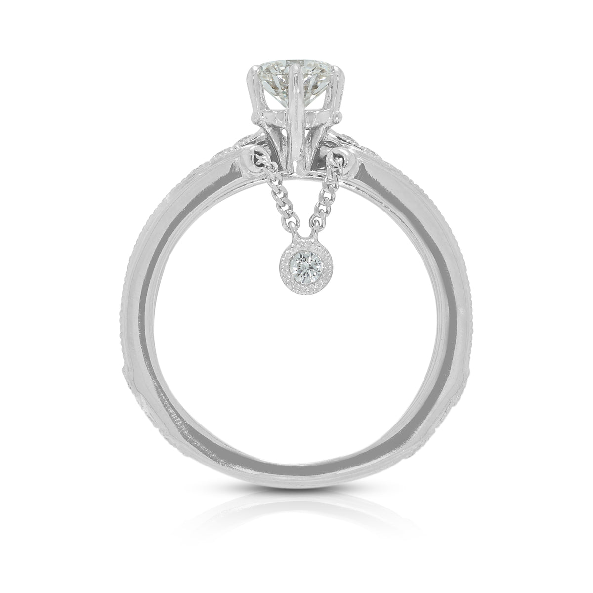 Sovereign 1.04ct Natural Diamond Tiara Detachable Ring Set in 18K White Gold with GIA Certificate