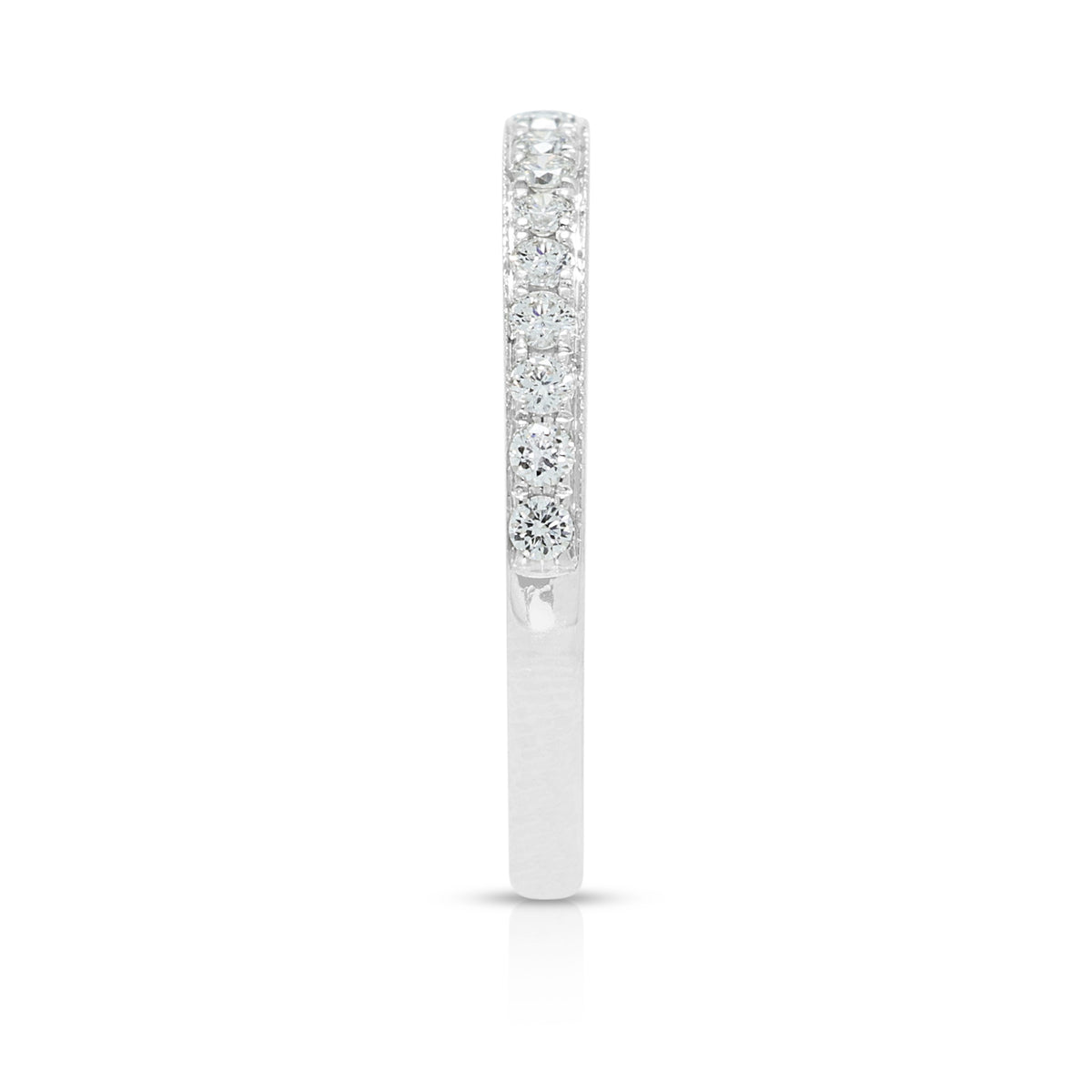 Striking 0.20ct Natural Diamond Half Eternity Band Ring in 18K White Gold