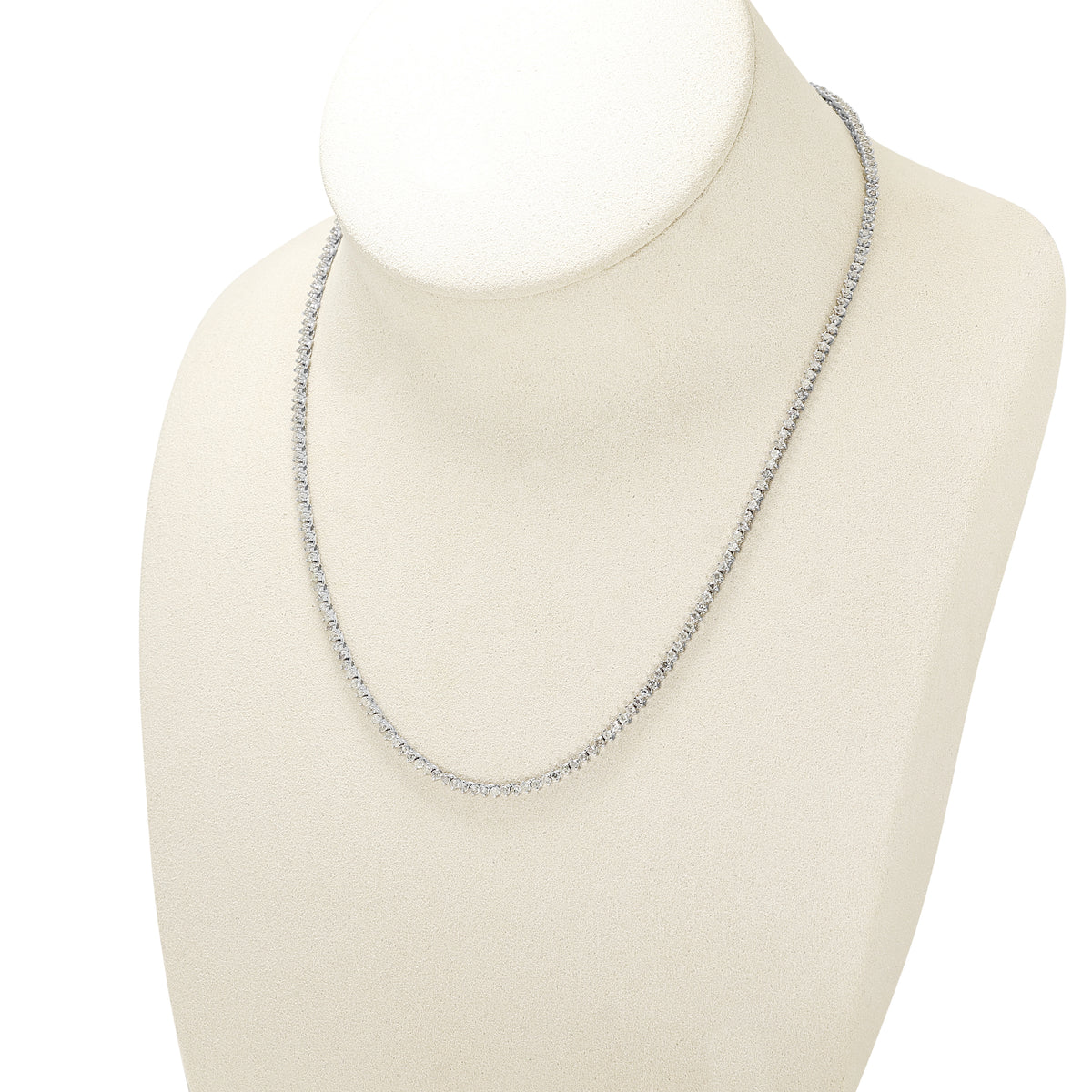 Classic 2.00ct Natural Diamond Tennis Necklace in 18K White Gold
