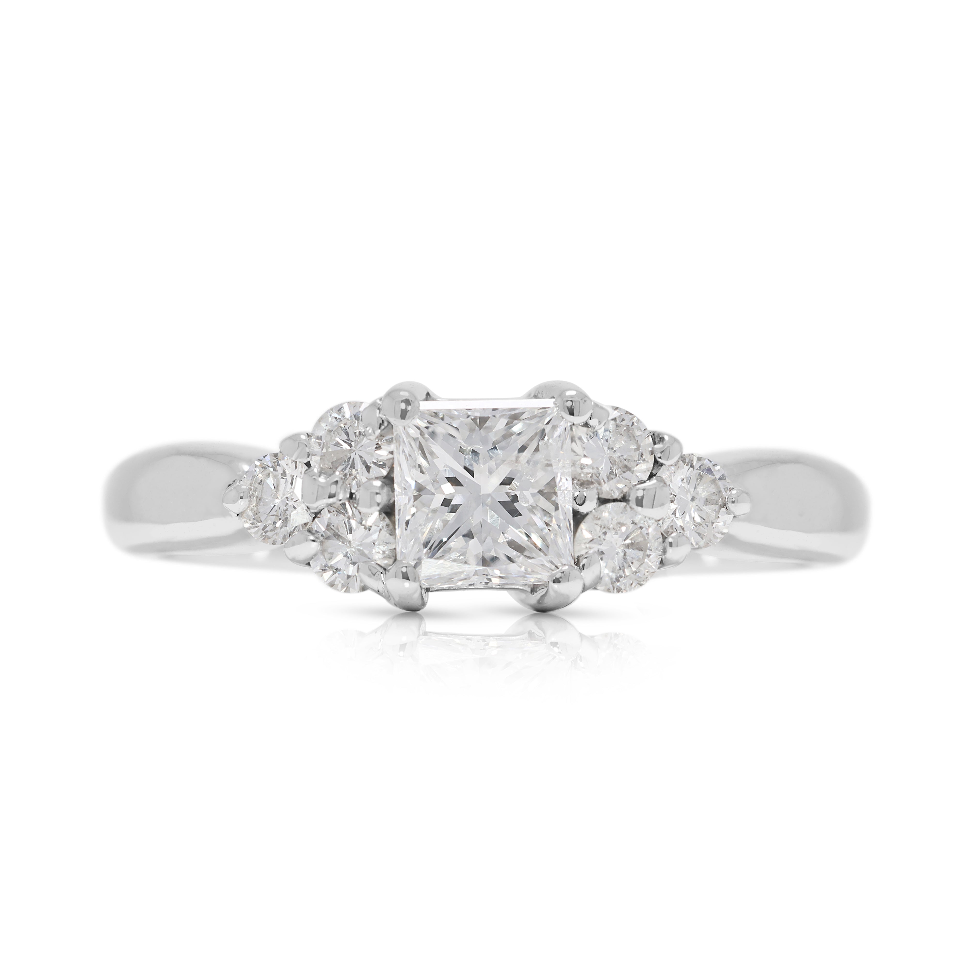 Breathtaking 0.76ct Natural Diamond 18K White Gold Ring