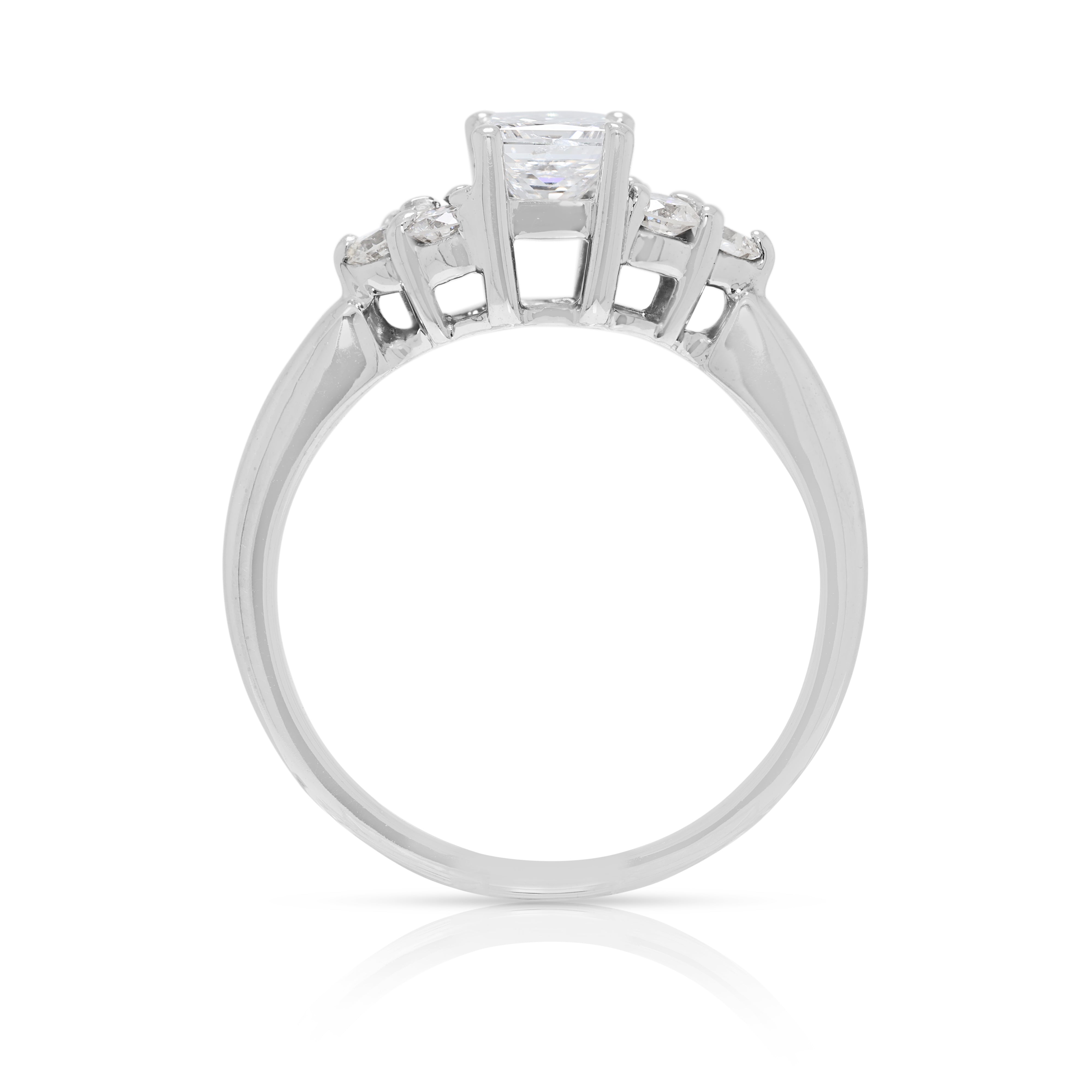 Breathtaking 0.76ct Natural Diamond 18K White Gold Ring