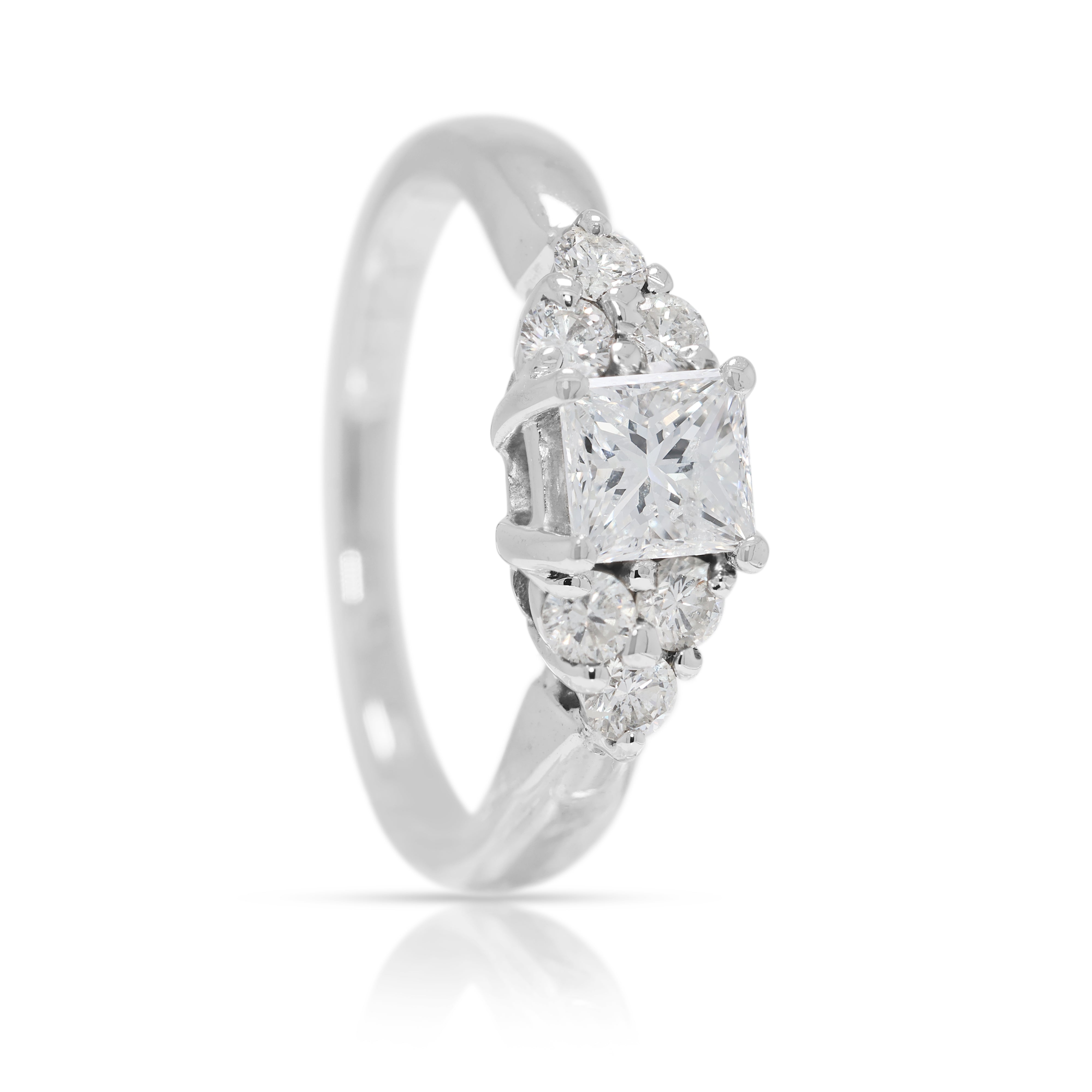 Breathtaking 0.76ct Natural Diamond 18K White Gold Ring