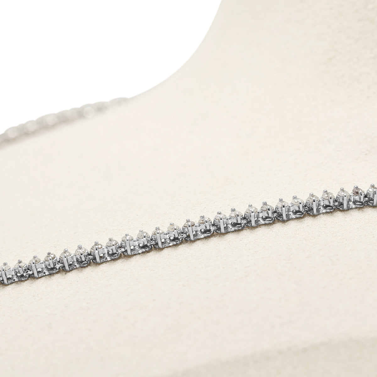 Classic 2.00ct Natural Diamond Tennis Necklace in 18K White Gold