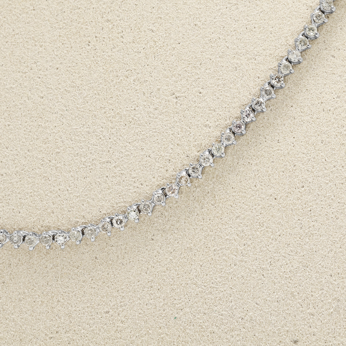 Classic 2.00ct Natural Diamond Tennis Necklace in 18K White Gold