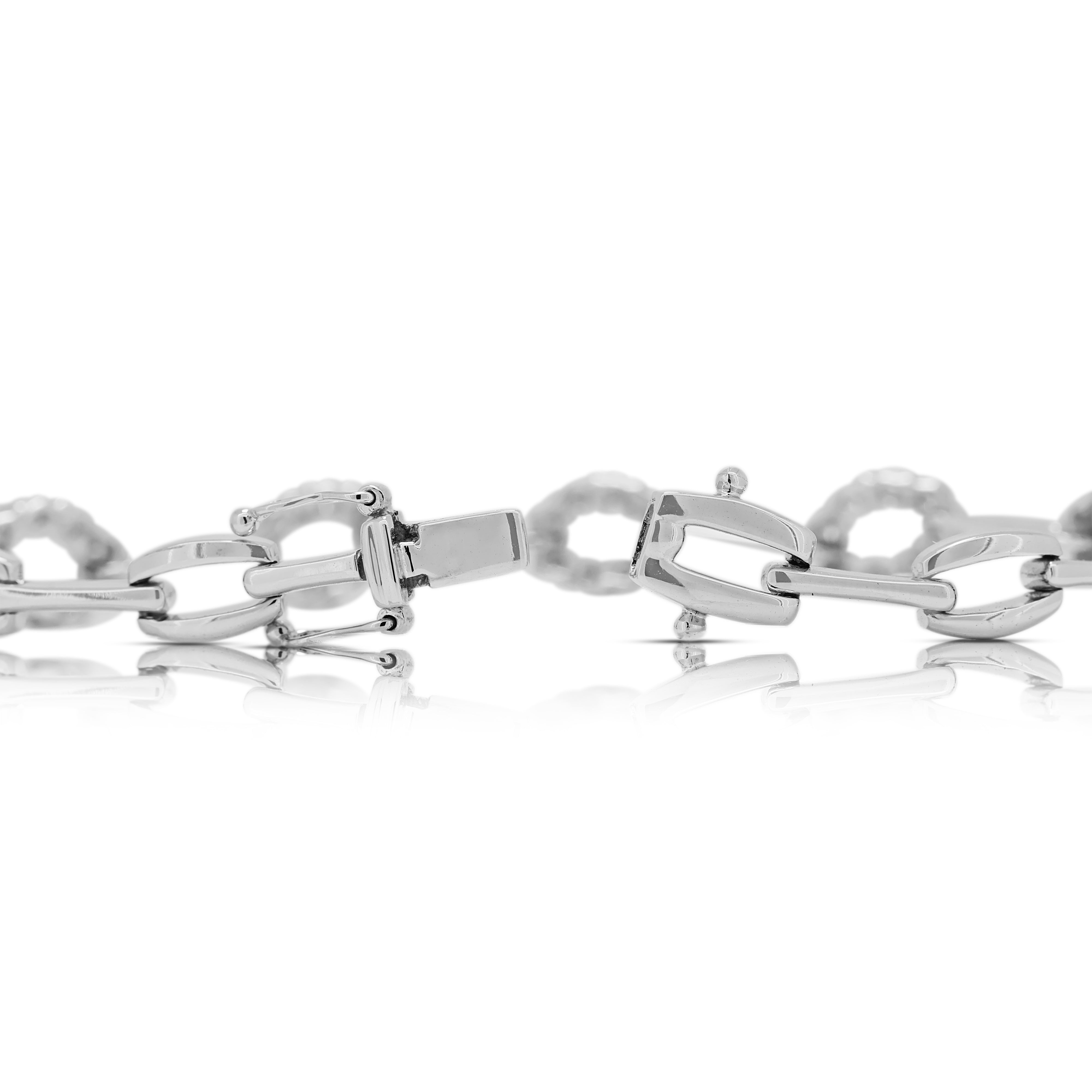Shimmering 1.2ct Natural Diamond Bracelet in 18K White Gold