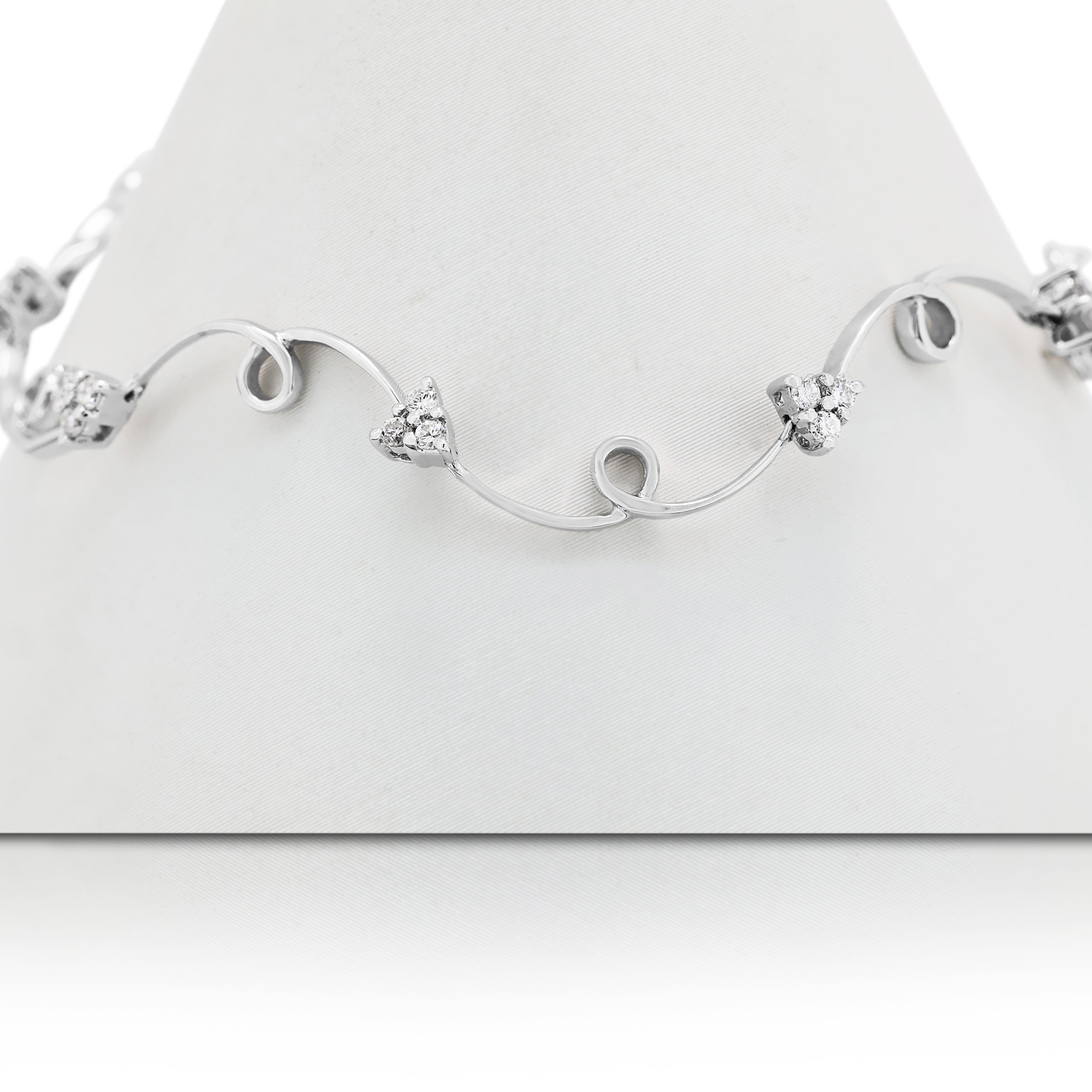 Classy 0.5ct Natural Diamonds Bracelet in 18K White Gold