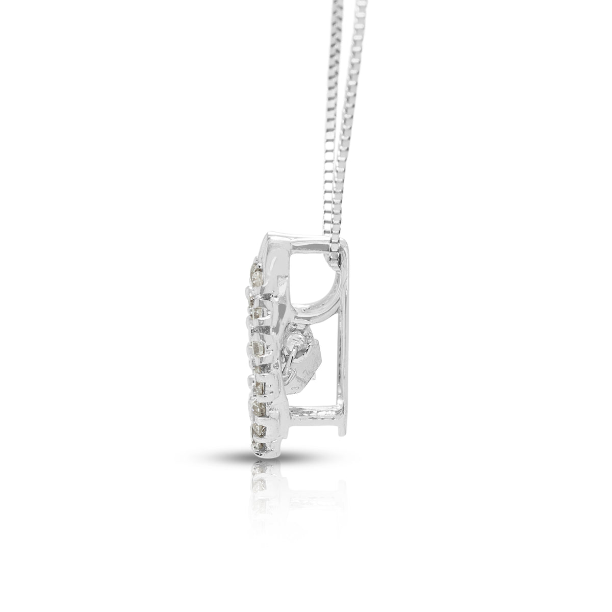 Exquisite 0.45ct Natural Diamond Dancing Horseshoe Pendant Necklace in 18K White Gold