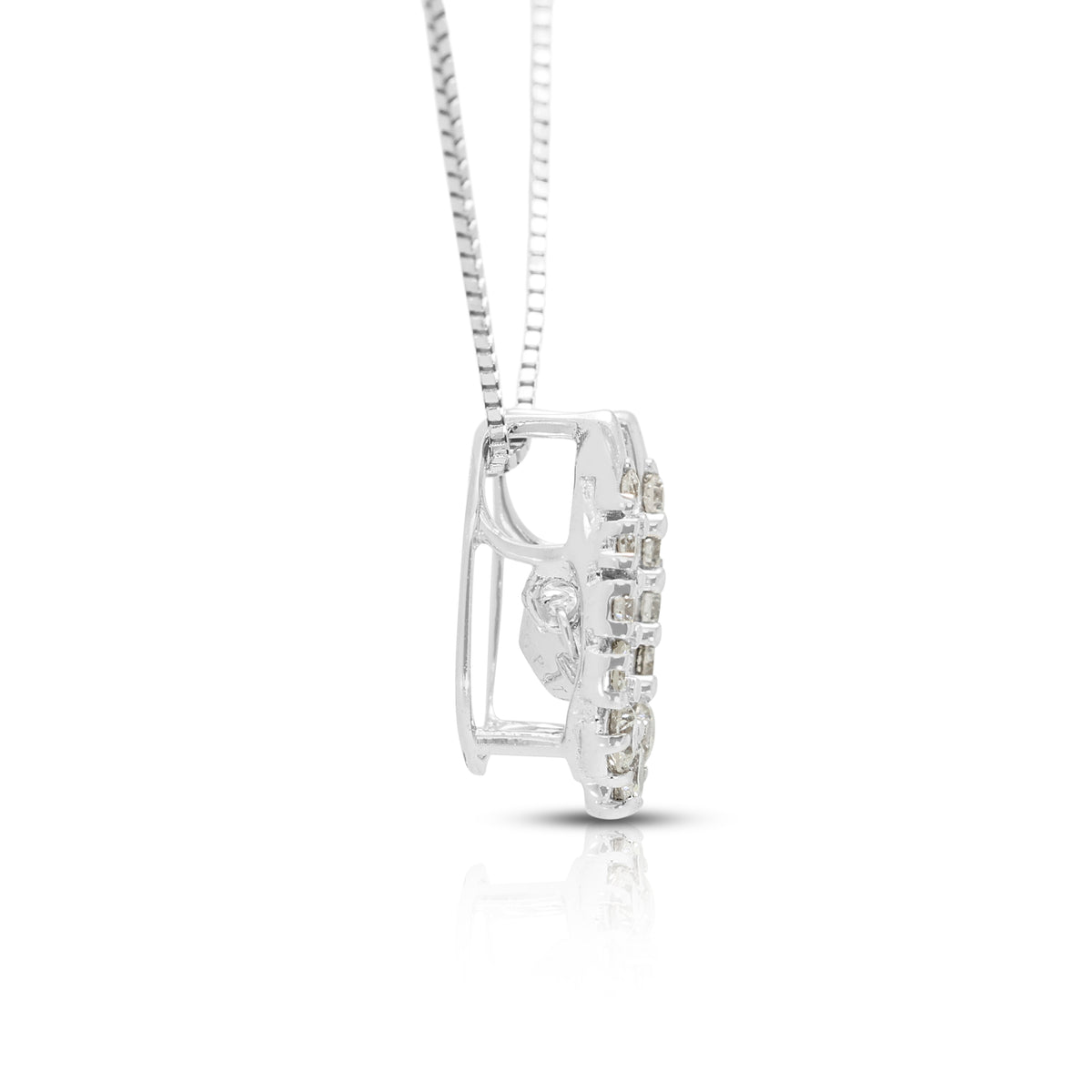 Exquisite 0.45ct Natural Diamond Dancing Horseshoe Pendant Necklace in 18K White Gold