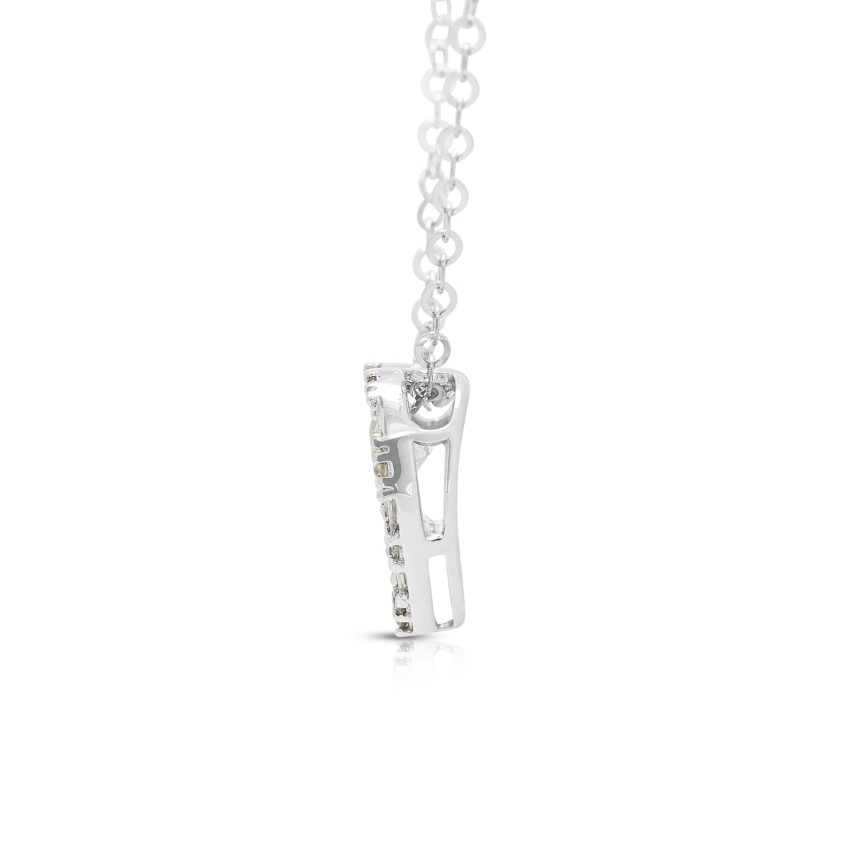 Exquisite 0.54ct Natural Diamond Heart Pendant Necklace in 18K White Gold (New)