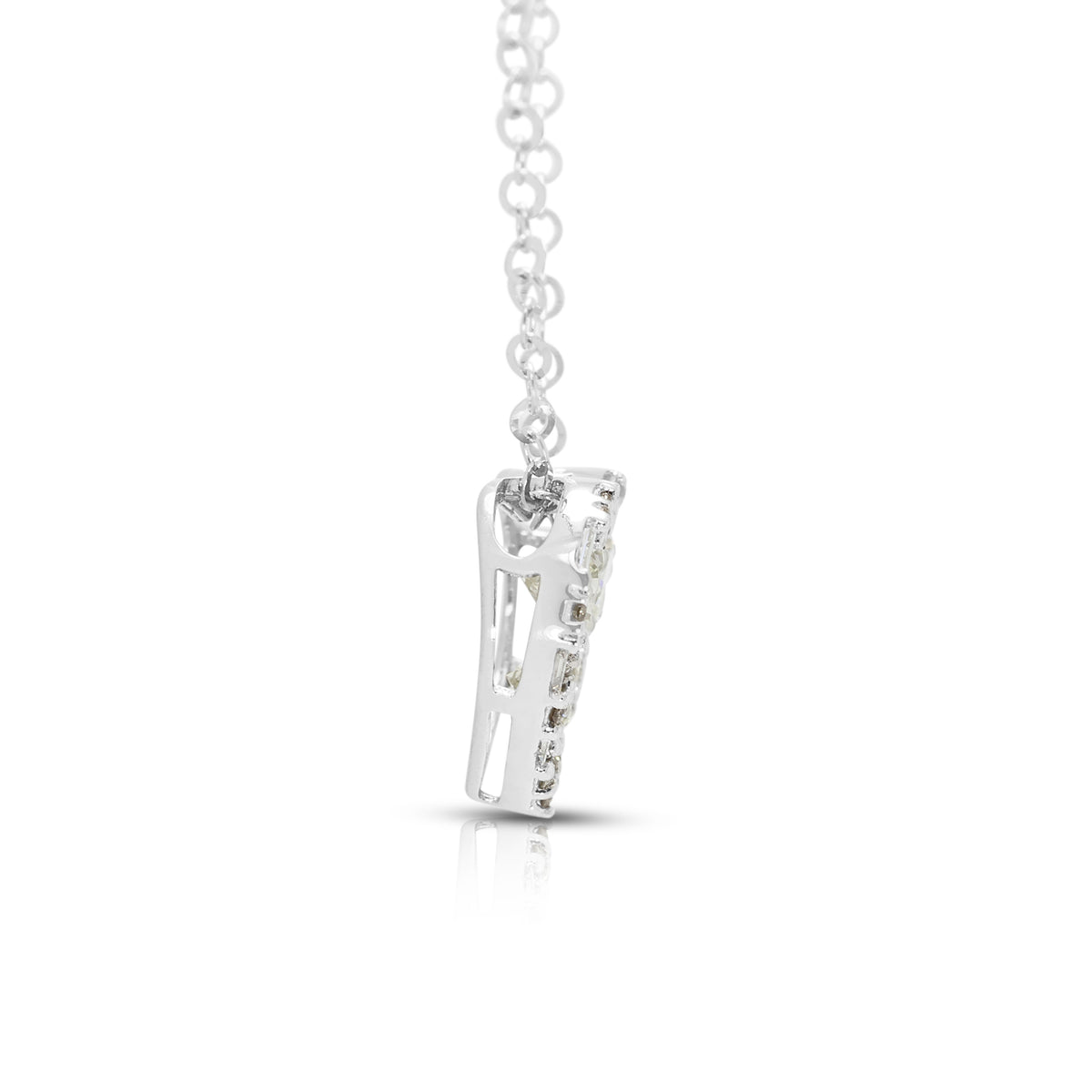 Exquisite 0.54ct Natural Diamond Heart Pendant Necklace in 18K White Gold (New)