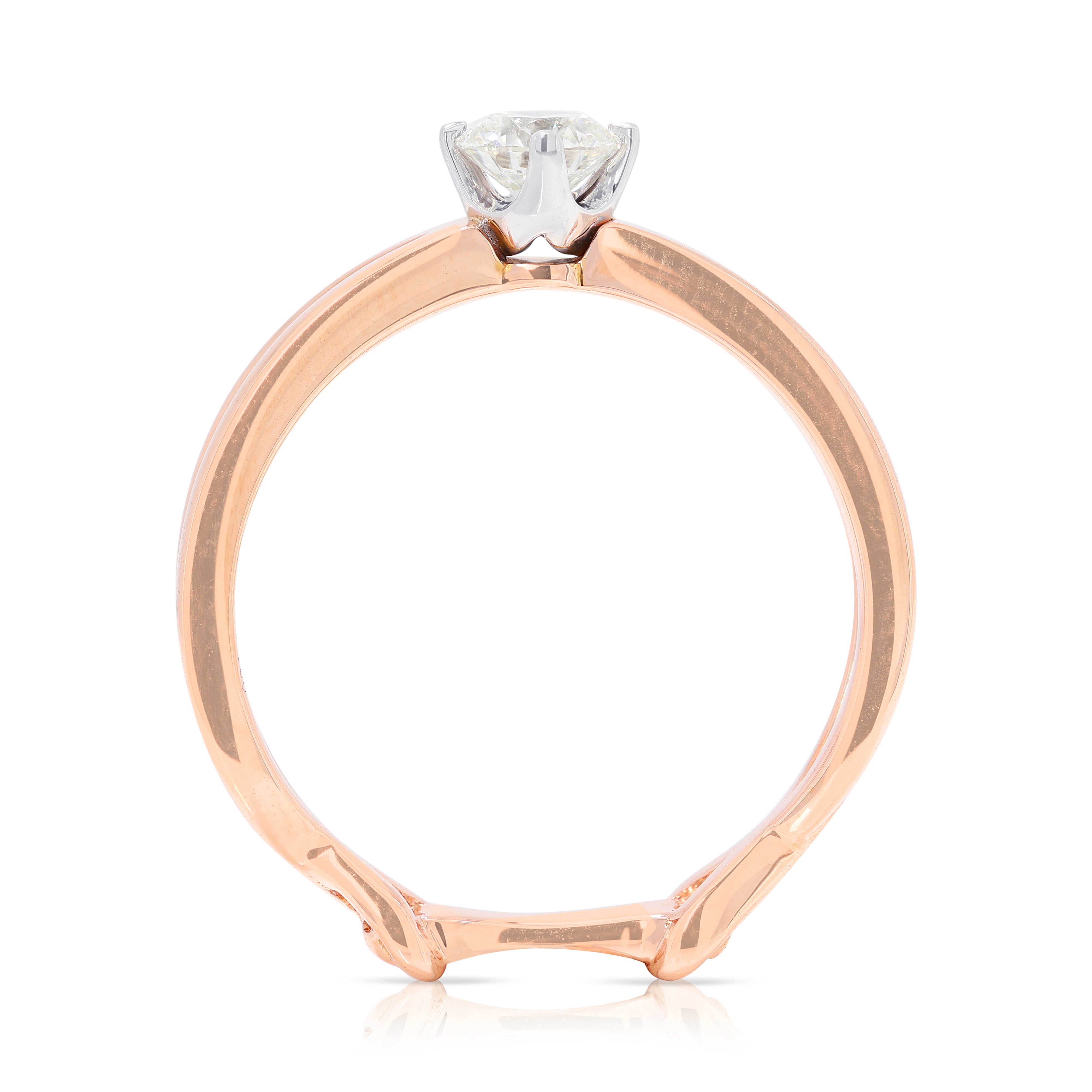 Glamorous 0.31ct Round Brilliant Natural Diamond Ring in 18K Two Tone Gold with Destinee Certificate