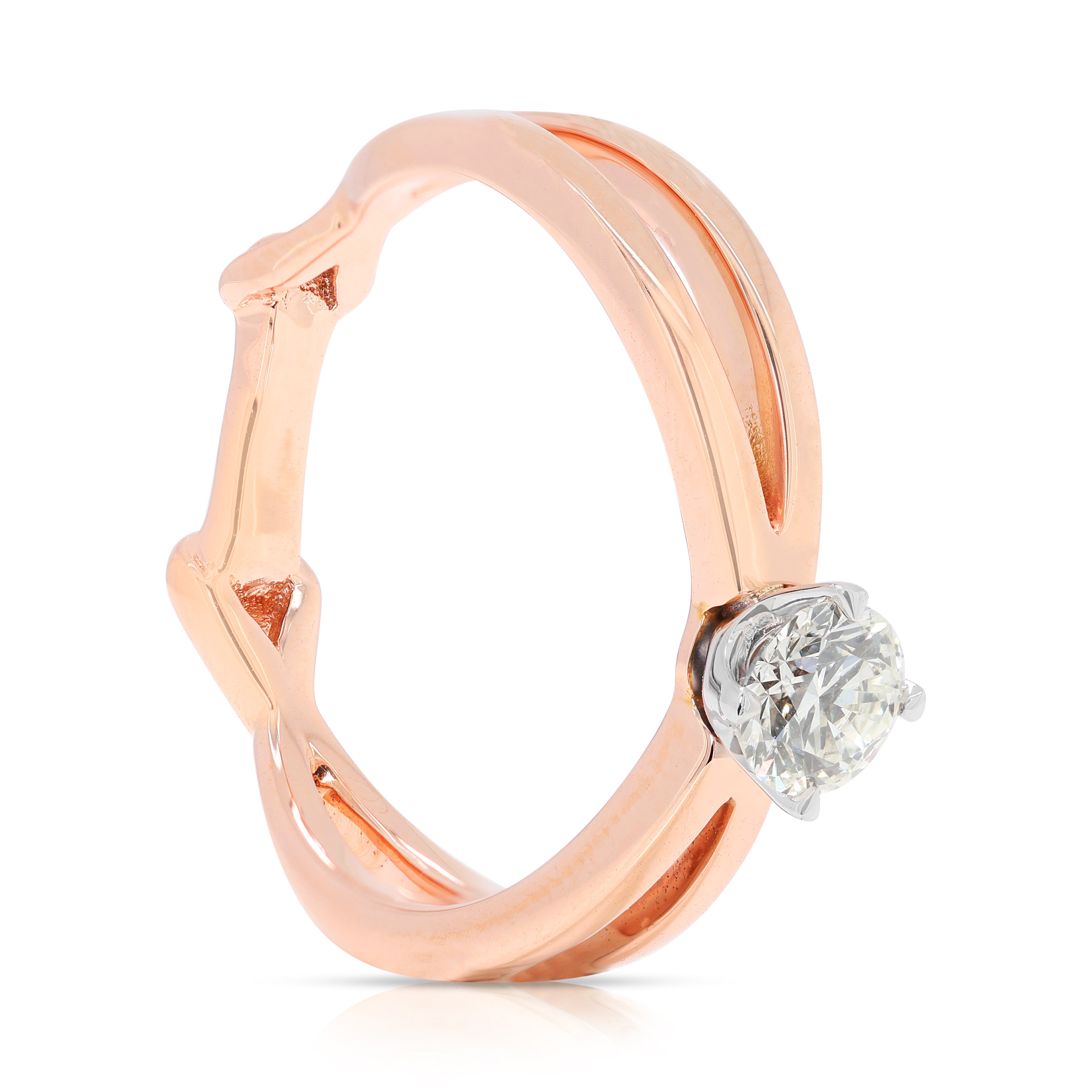 Glamorous 0.31ct Round Brilliant Natural Diamond Ring in 18K Two Tone Gold with Destinee Certificate