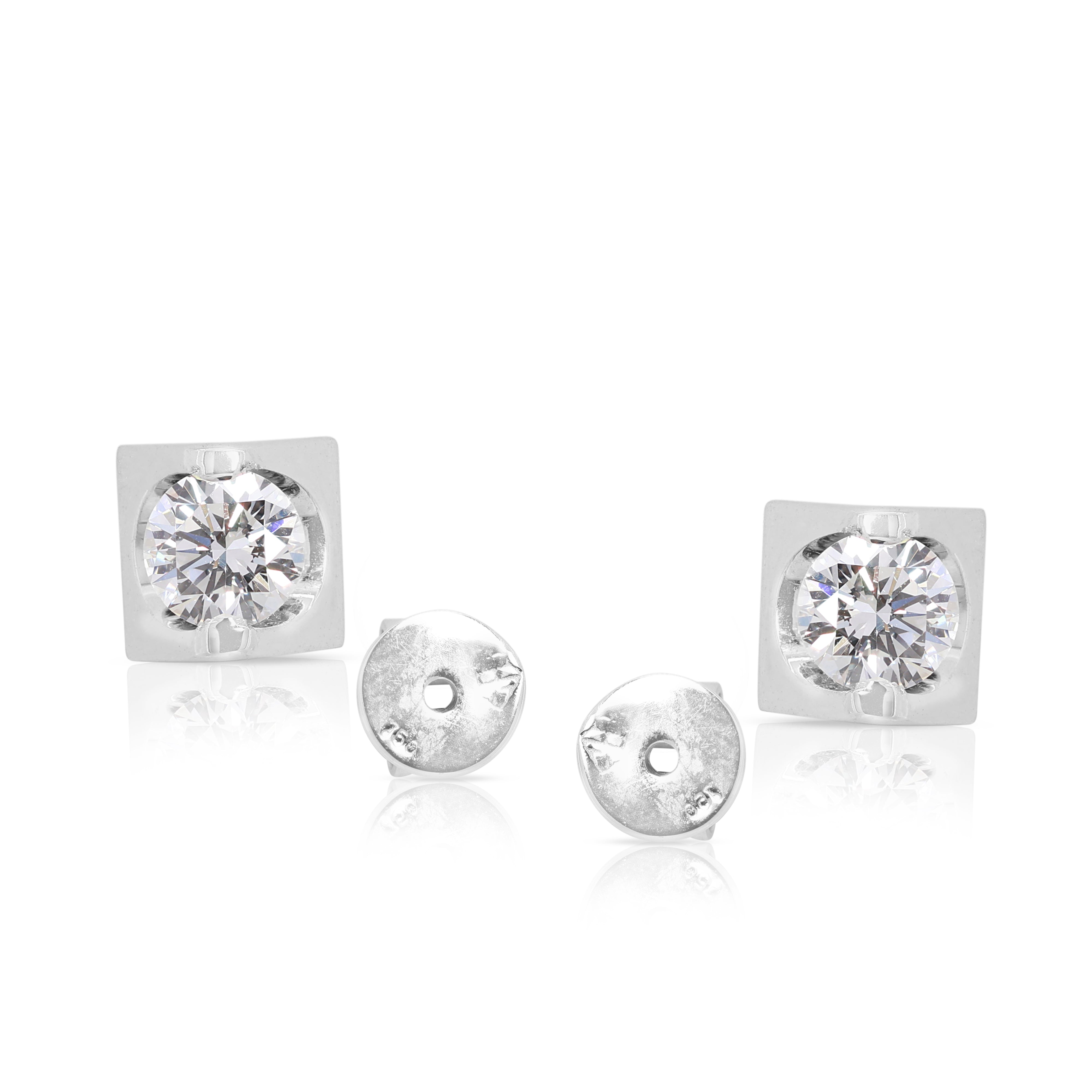 Elegant 0.30ct Round Brilliant Diamond Earrings in 18K White Gold