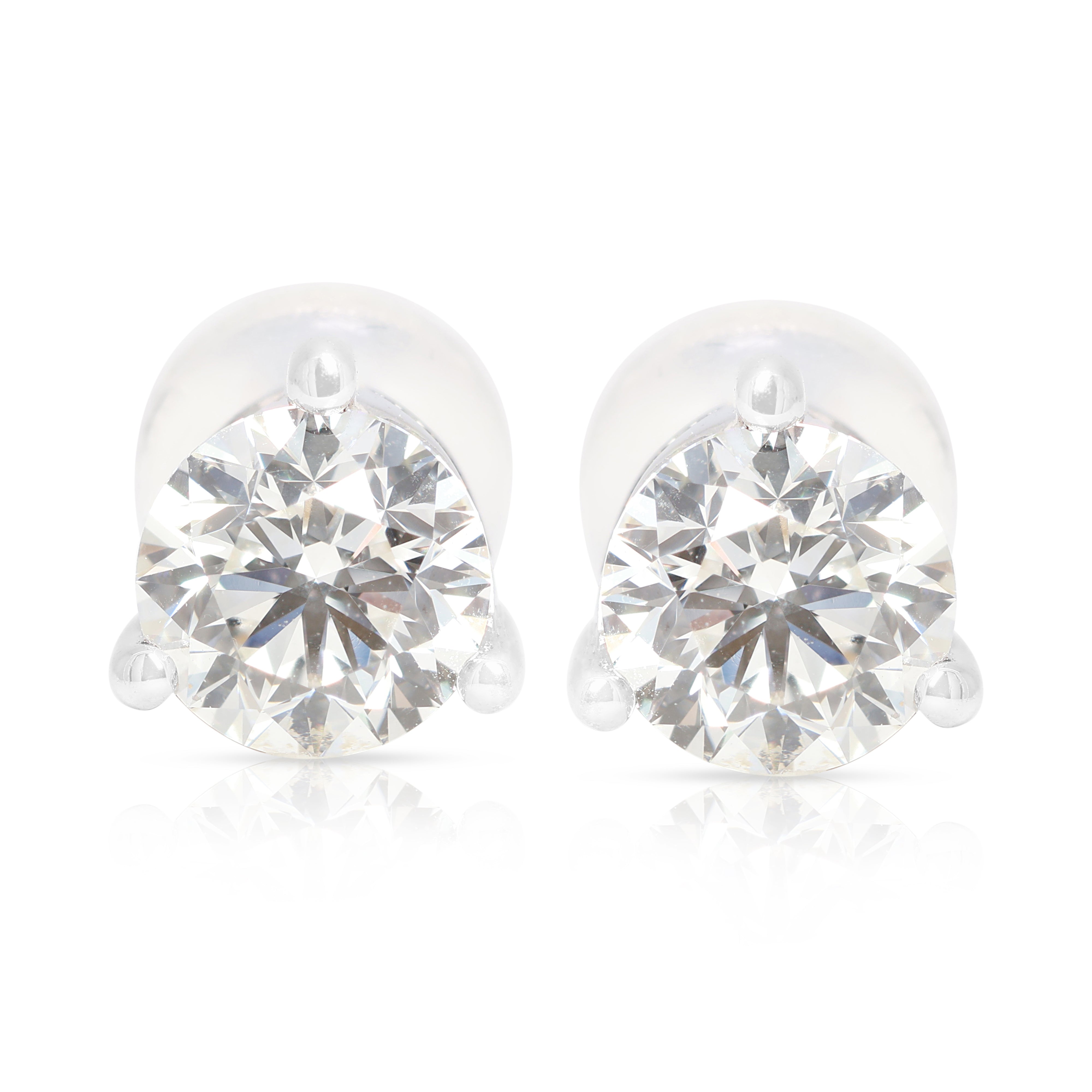 Dazzling 0.80ct Round Brilliant Earrings in 18K White Gold
