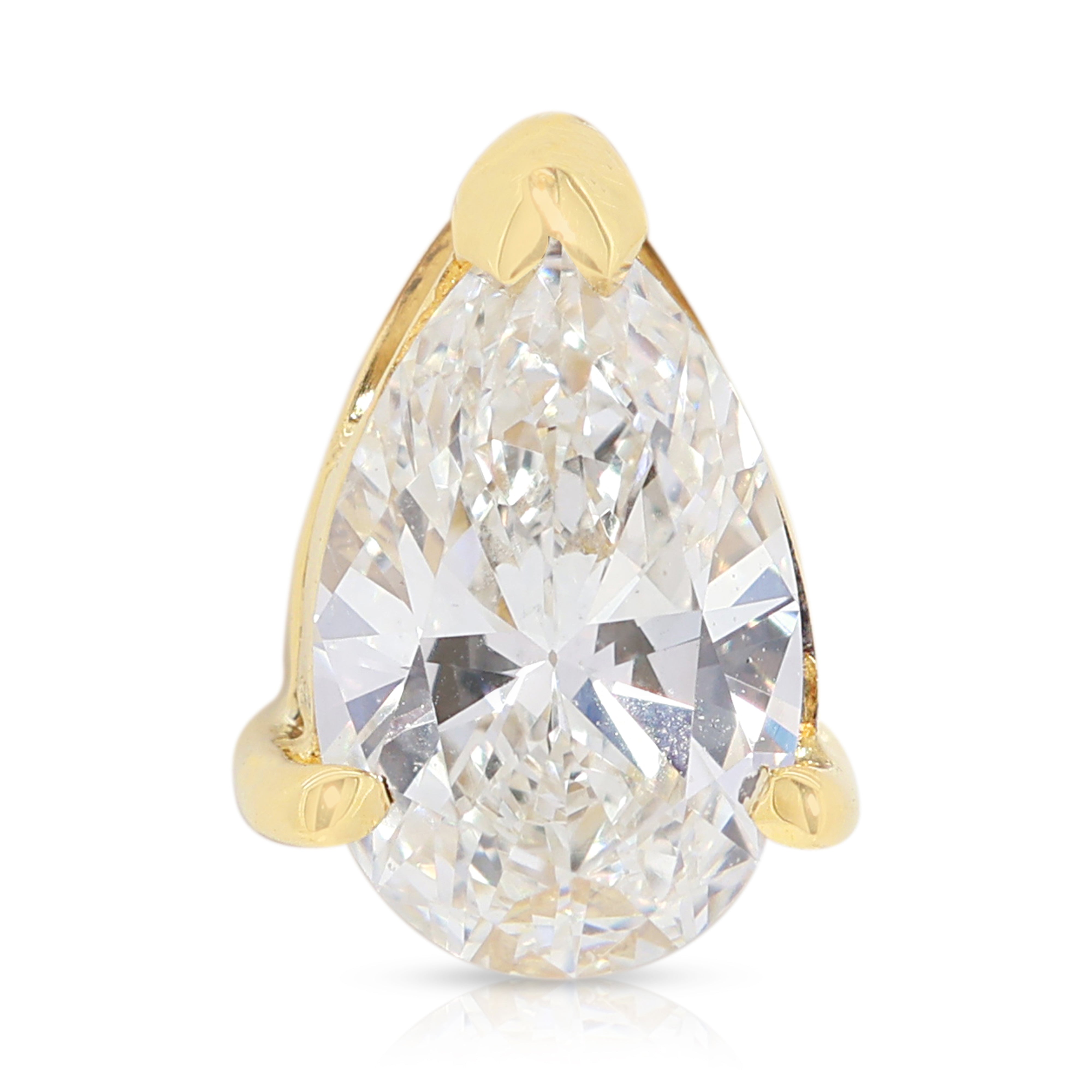 Elegant 0.38ct Pear-Shaped Diamond Pendant in 18K Yellow Gold