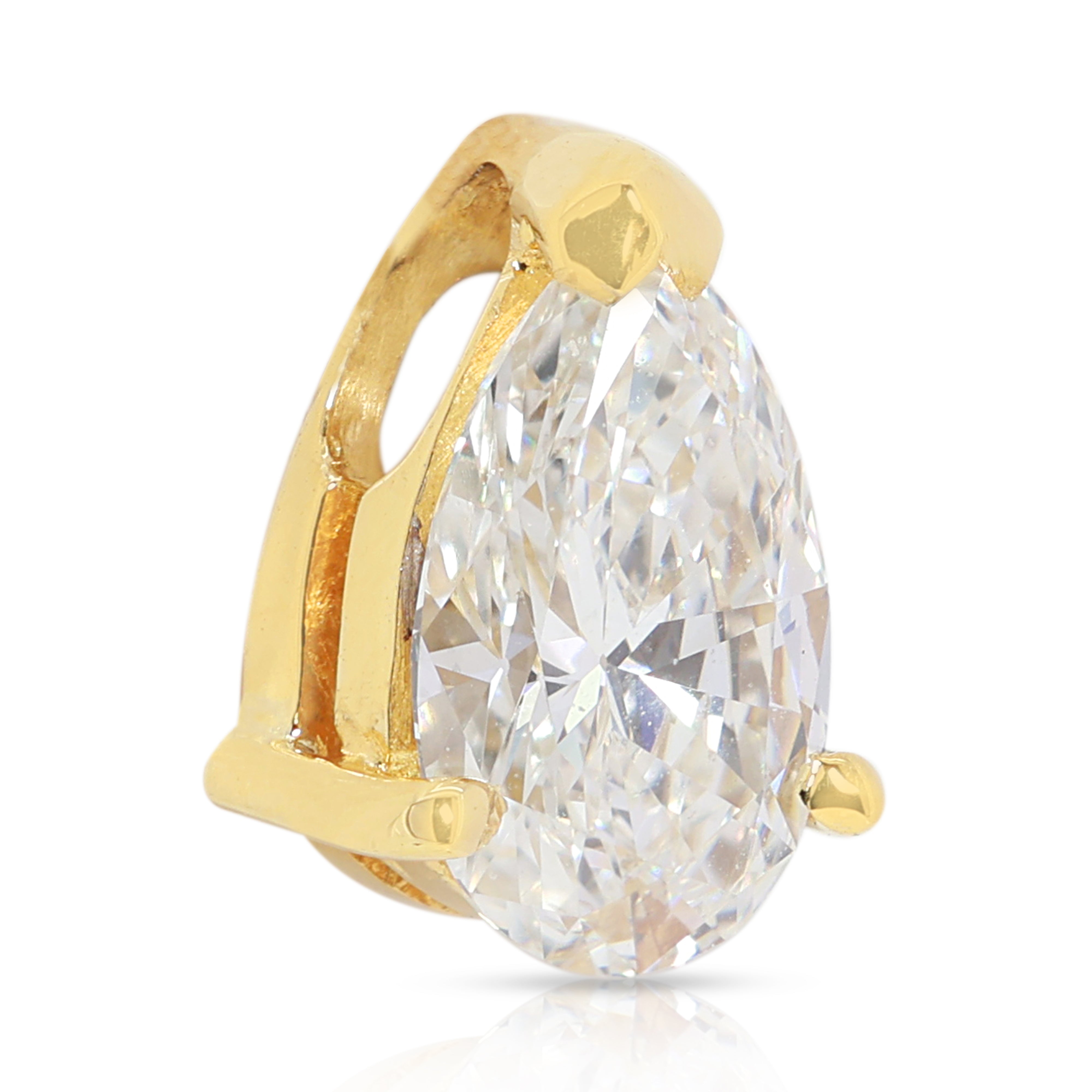 Elegant 0.38ct Pear-Shaped Diamond Pendant in 18K Yellow Gold