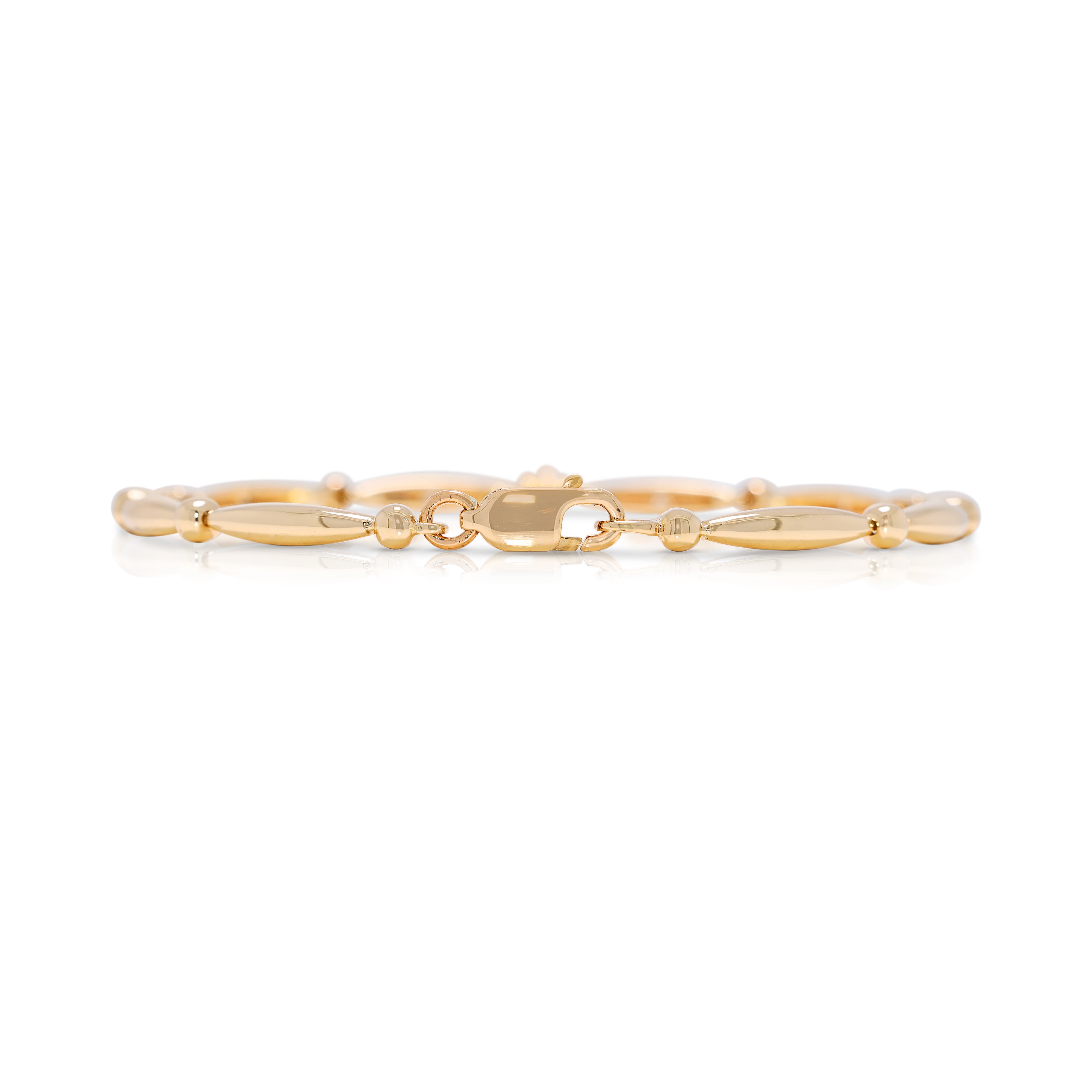 Refined 0.037ct 18K Yellow Gold Natural Diamond Bracelet