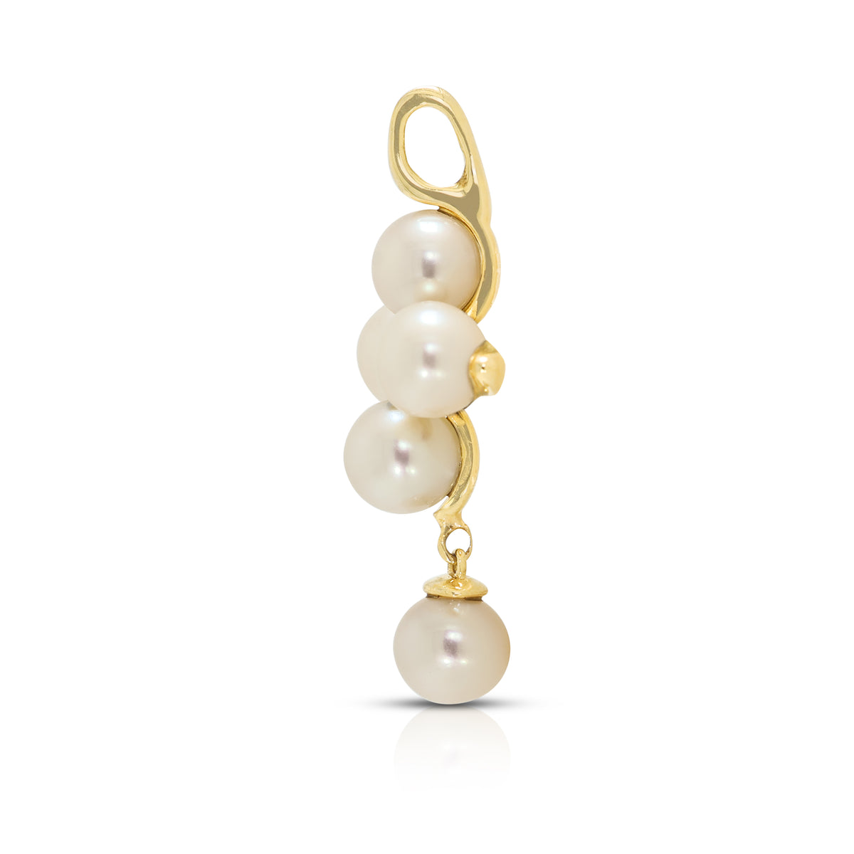 Enchanting Pink Akoya Pearl and Blue Turquoise Cross Drop Pendant in 14K Rose Gold