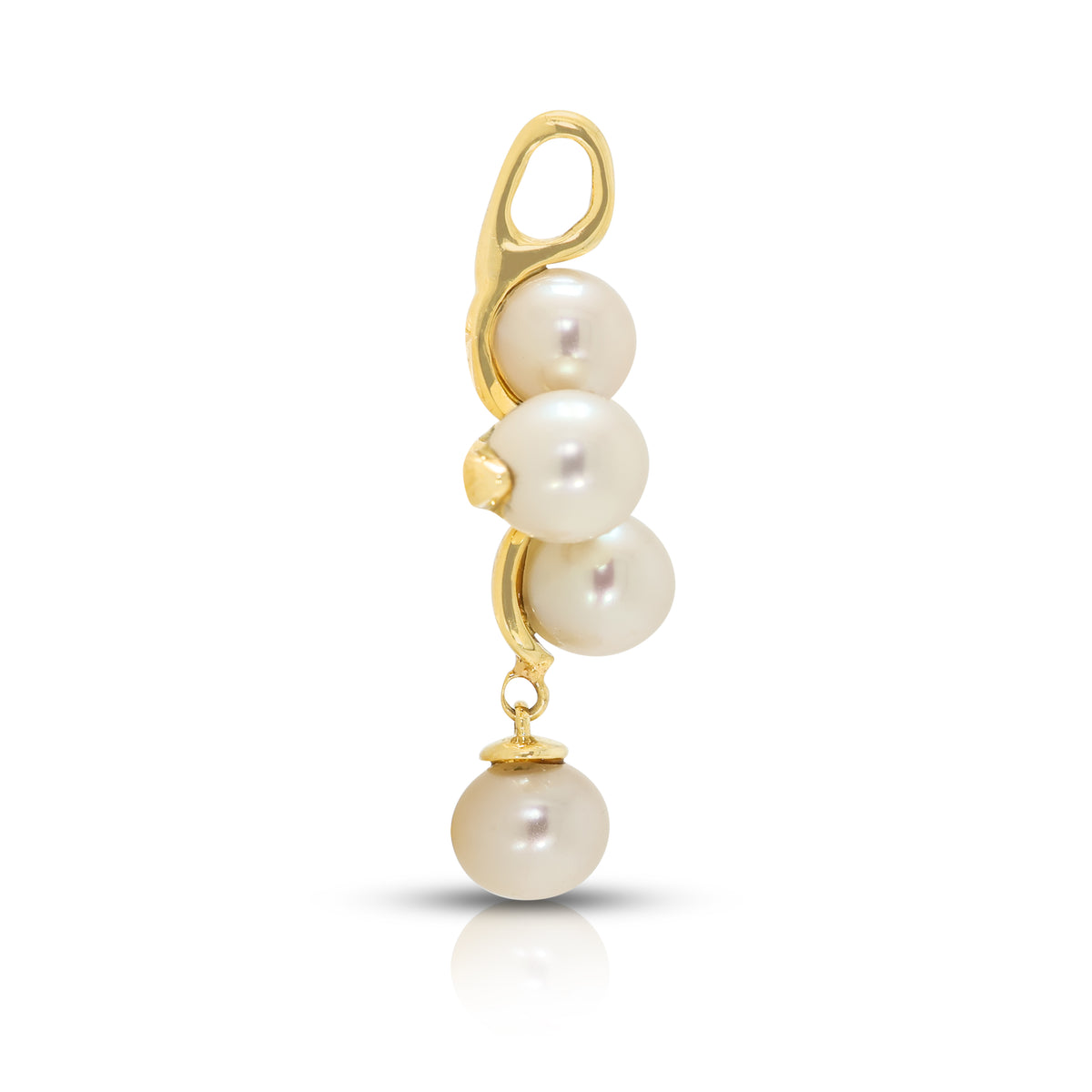 Enchanting Pink Akoya Pearl and Blue Turquoise Cross Drop Pendant in 14K Rose Gold