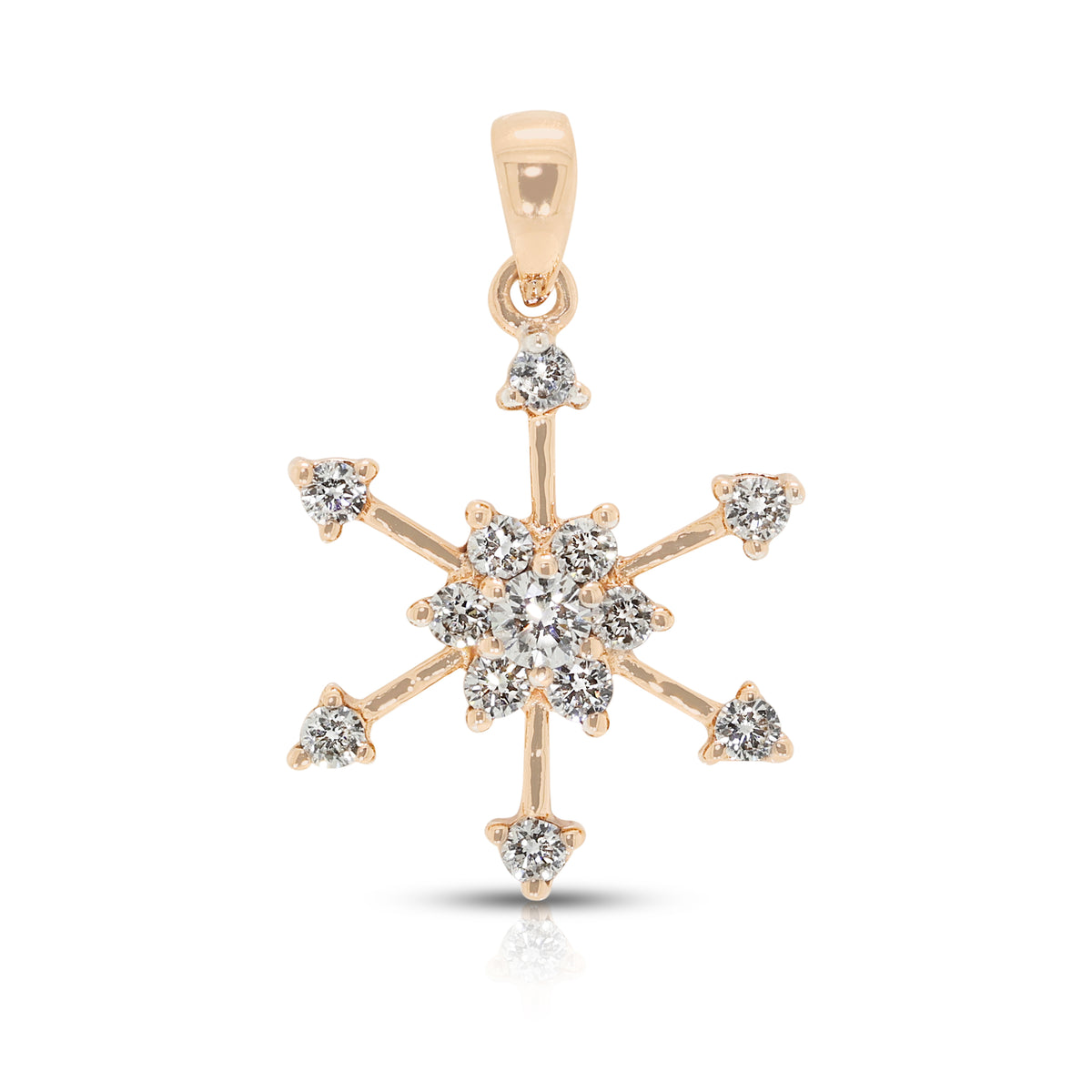 Elegant Meyson 0.20ct Natural Diamond Pendant in 9K Rose Gold