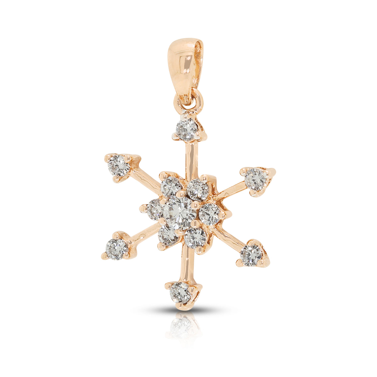 Elegant Meyson 0.20ct Natural Diamond Pendant in 9K Rose Gold