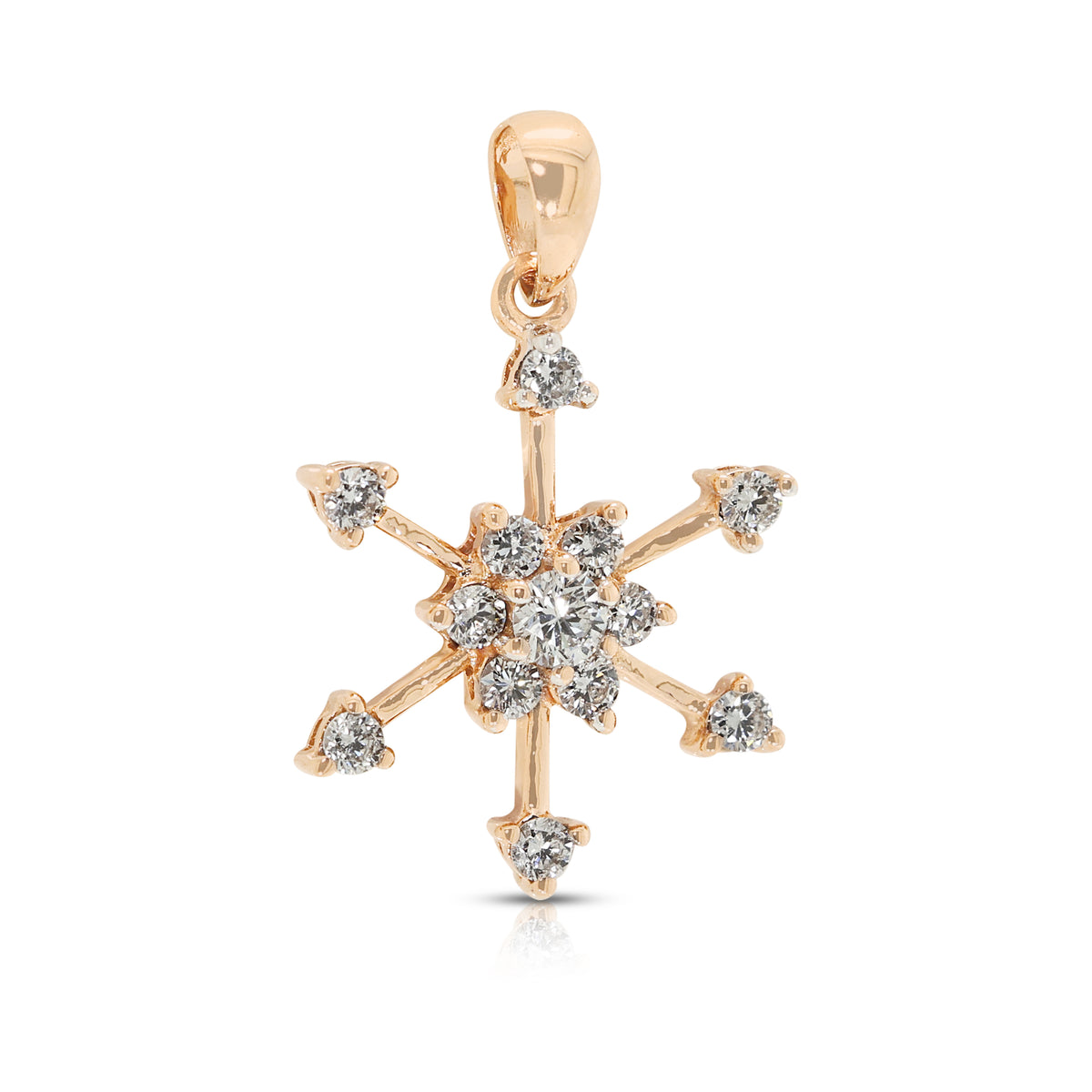 Elegant Meyson 0.20ct Natural Diamond Pendant in 9K Rose Gold