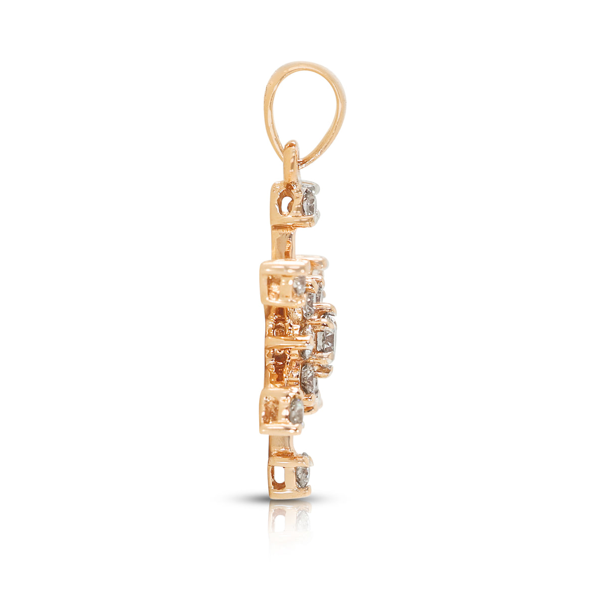 Elegant Meyson 0.20ct Natural Diamond Pendant in 9K Rose Gold