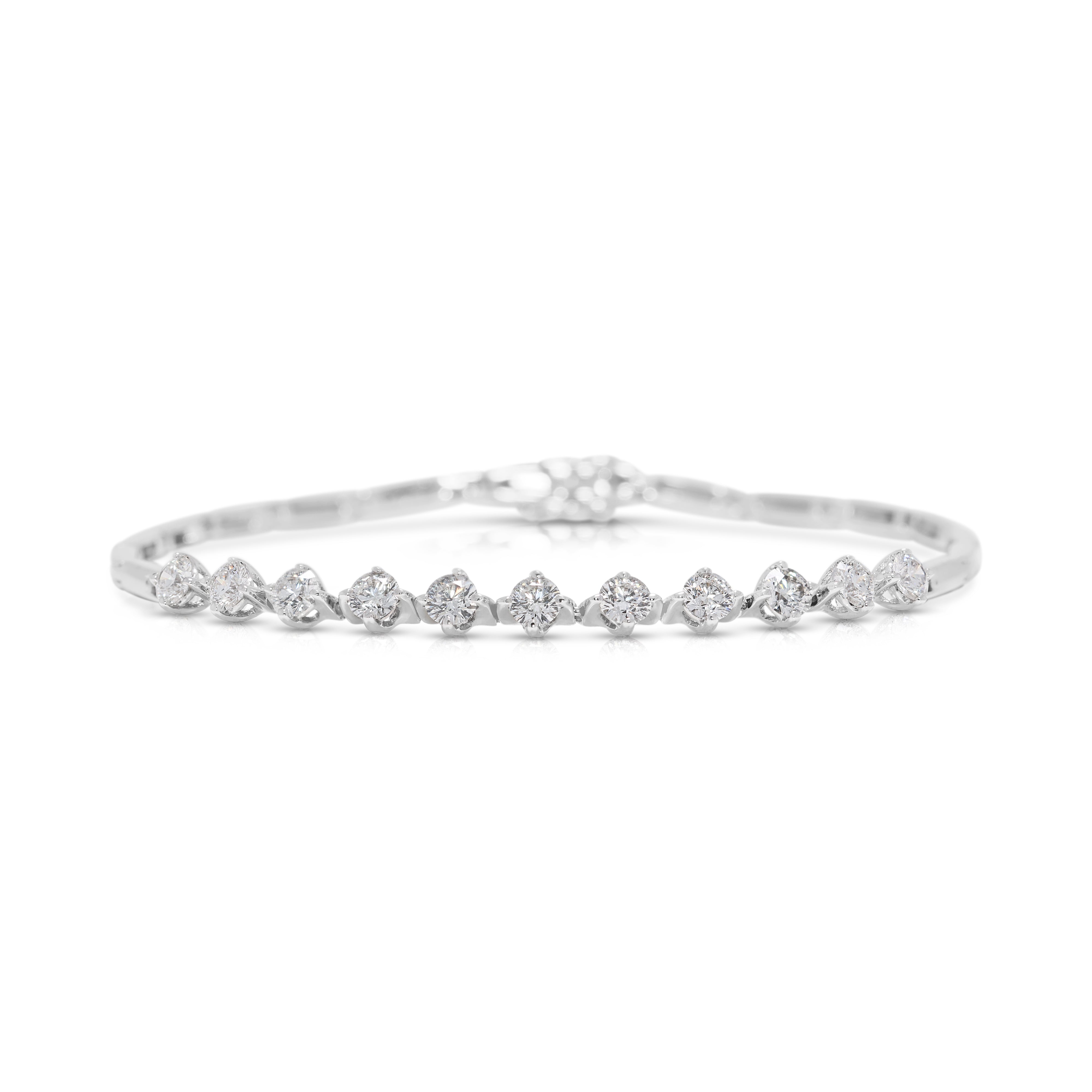 Refined 1.10ct Natural Diamond Bracelet in 18K White Gold
