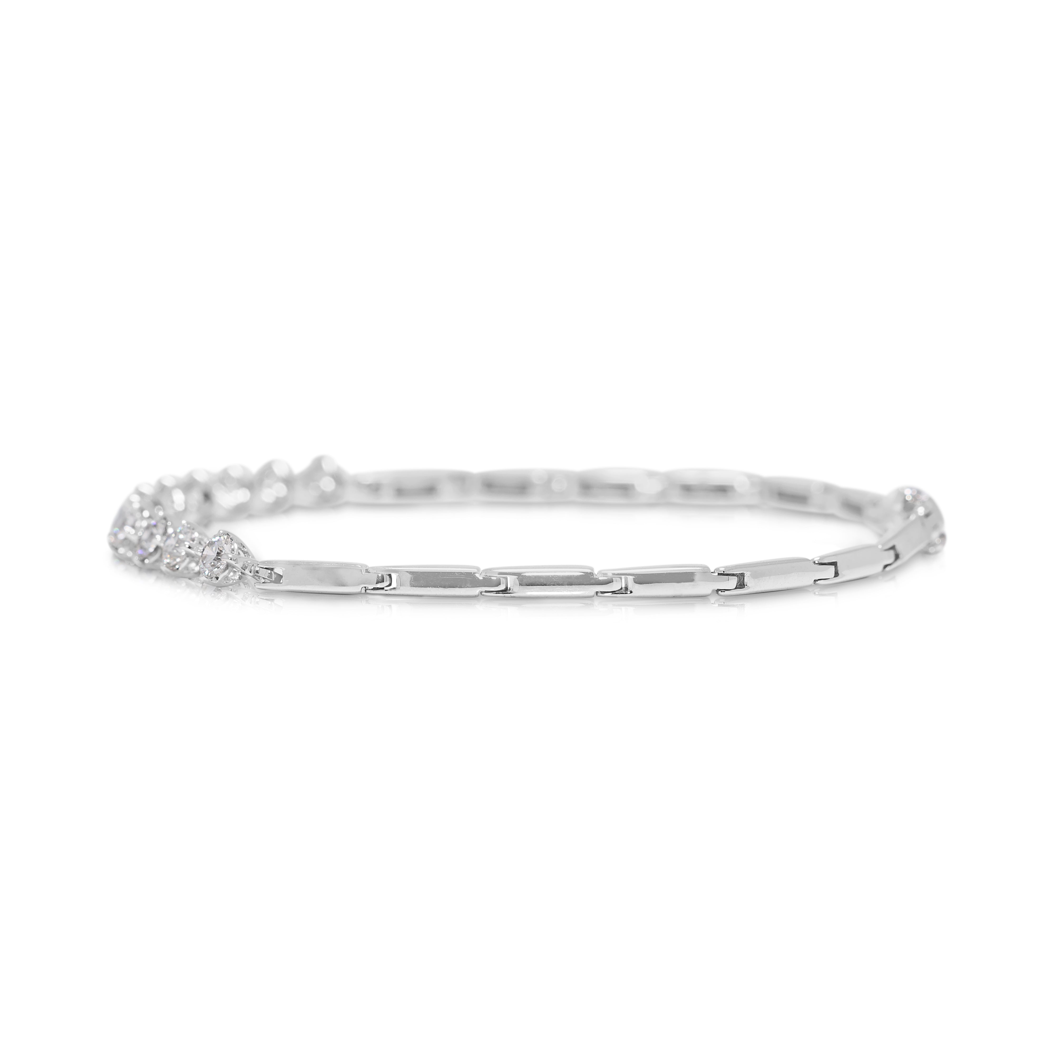 Refined 1.10ct Natural Diamond Bracelet in 18K White Gold