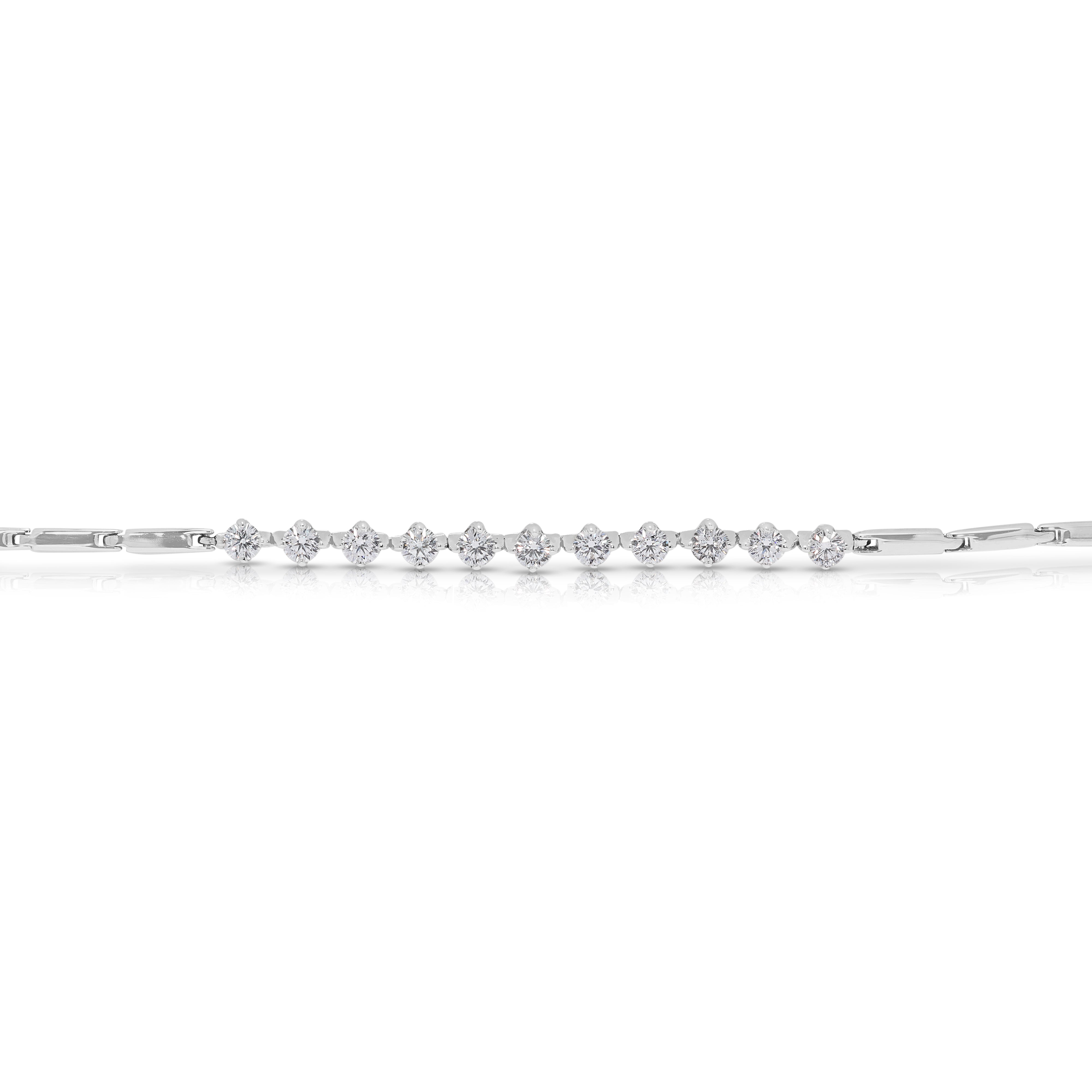 Refined 1.10ct Natural Diamond Bracelet in 18K White Gold
