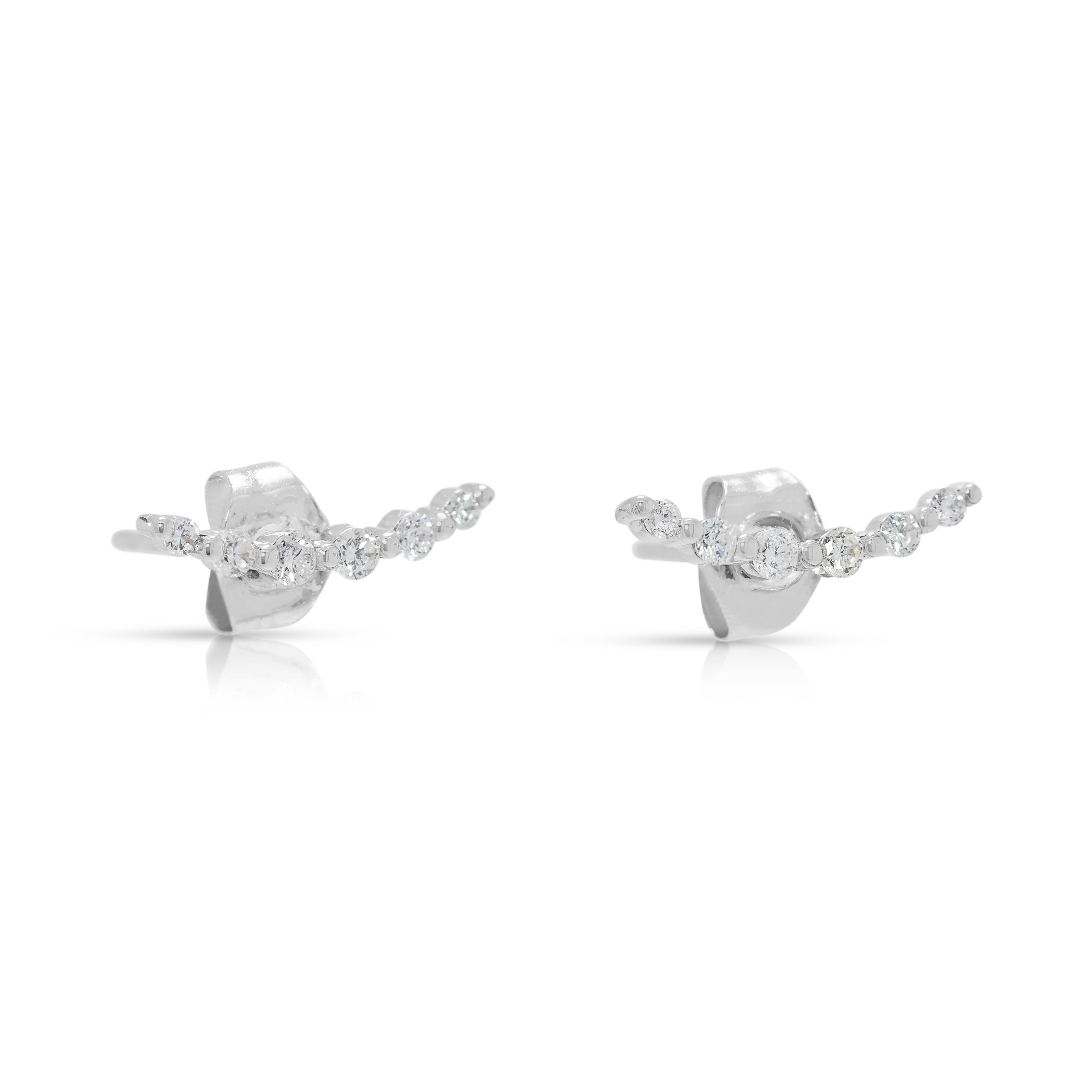 Elegant 0.20ct Natural Diamond Earrings in 18K White Gold